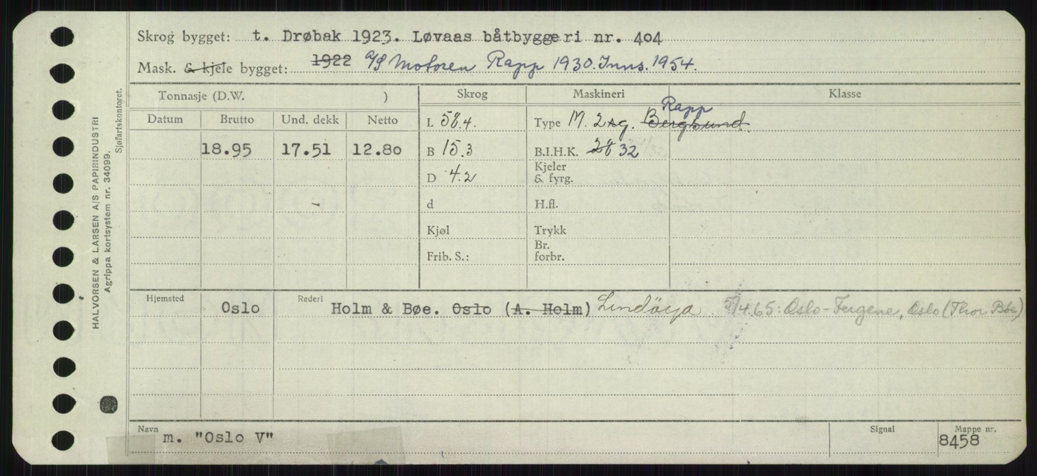 Sjøfartsdirektoratet med forløpere, Skipsmålingen, RA/S-1627/H/Ha/L0004/0002: Fartøy, Mas-R / Fartøy, Odin-R, p. 161