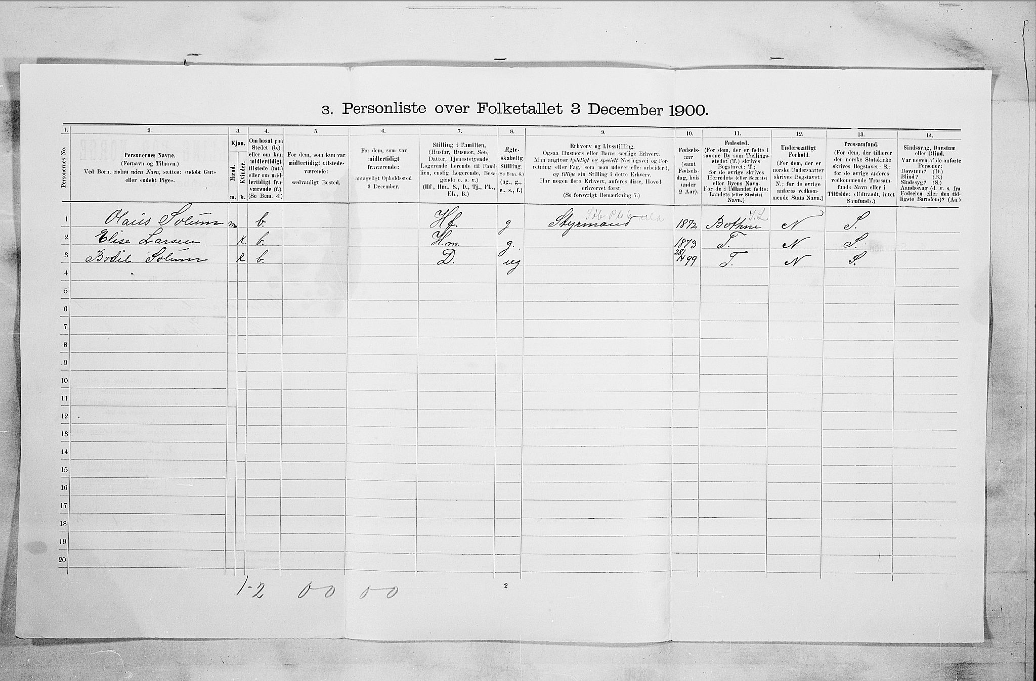 RA, 1900 census for Holmestrand, 1900, p. 29