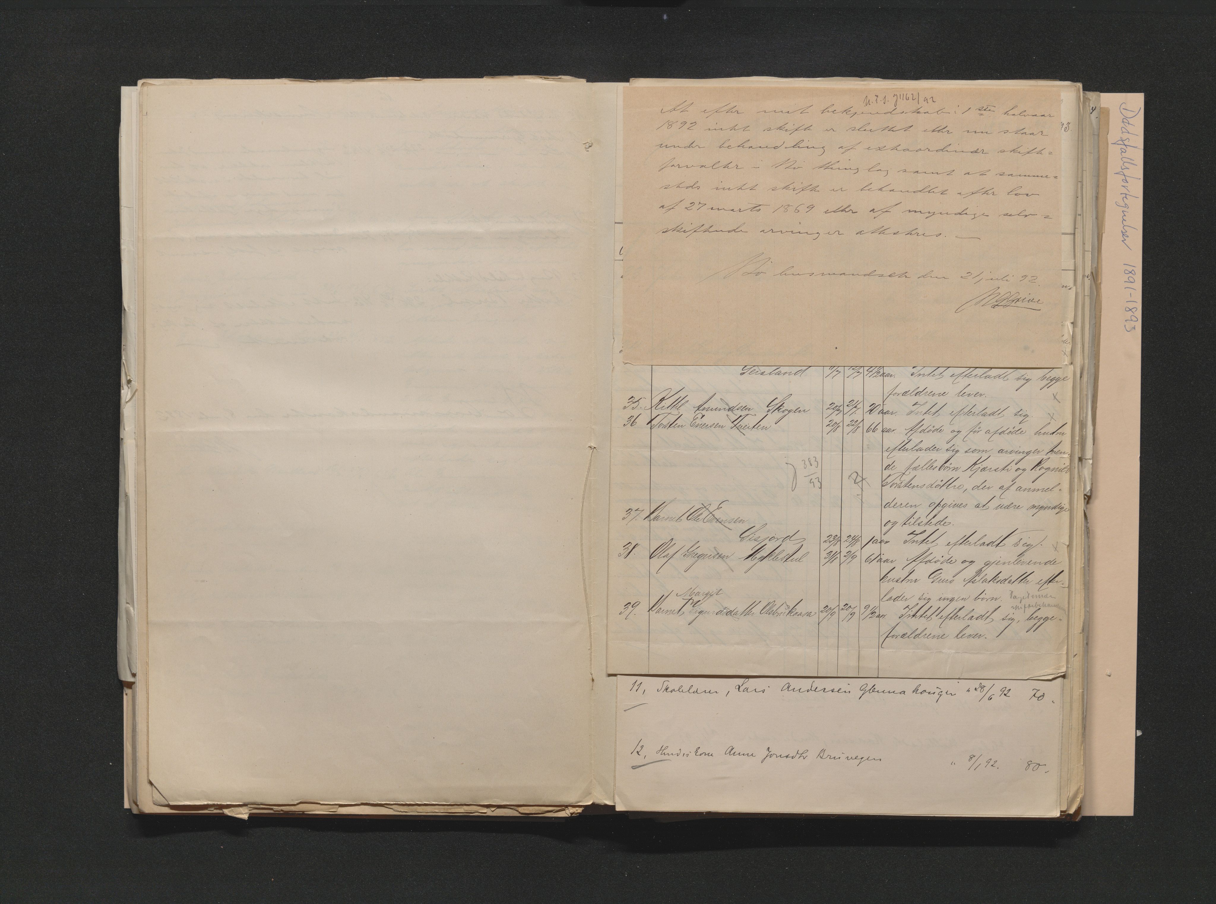Nedre Telemark sorenskriveri, AV/SAKO-A-135/H/Ha/Hab/L0002: Dødsfallsfortegnelser
, 1887-1896, p. 243