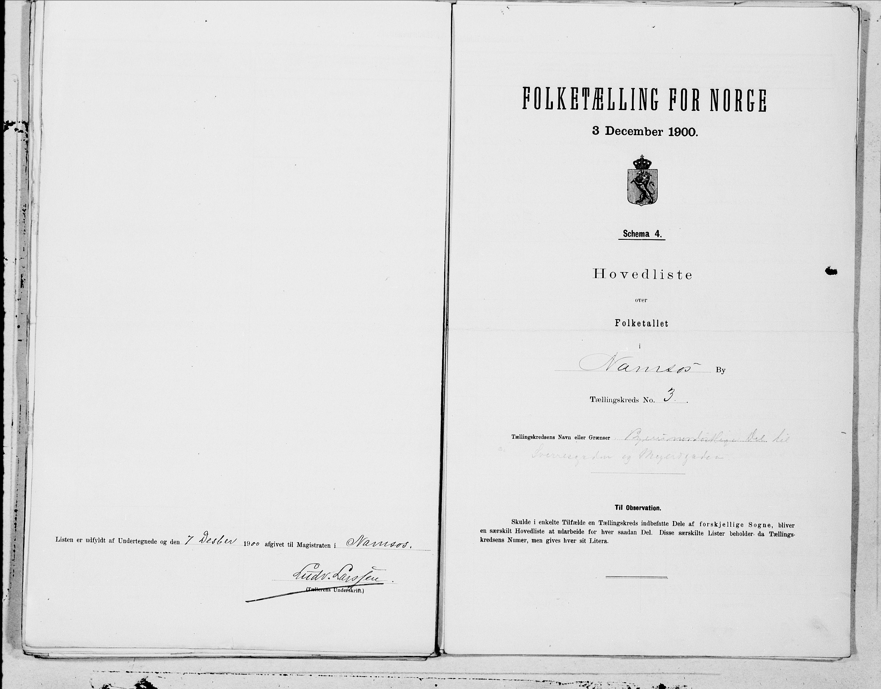 SAT, 1900 census for Namsos, 1900, p. 6