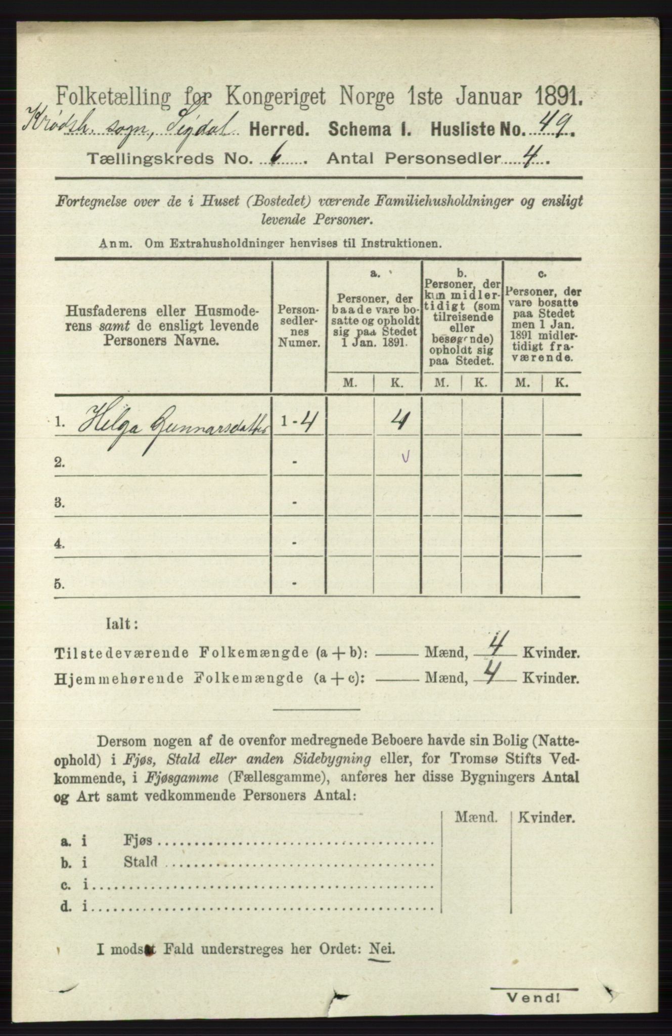 RA, 1891 census for 0621 Sigdal, 1891, p. 6628