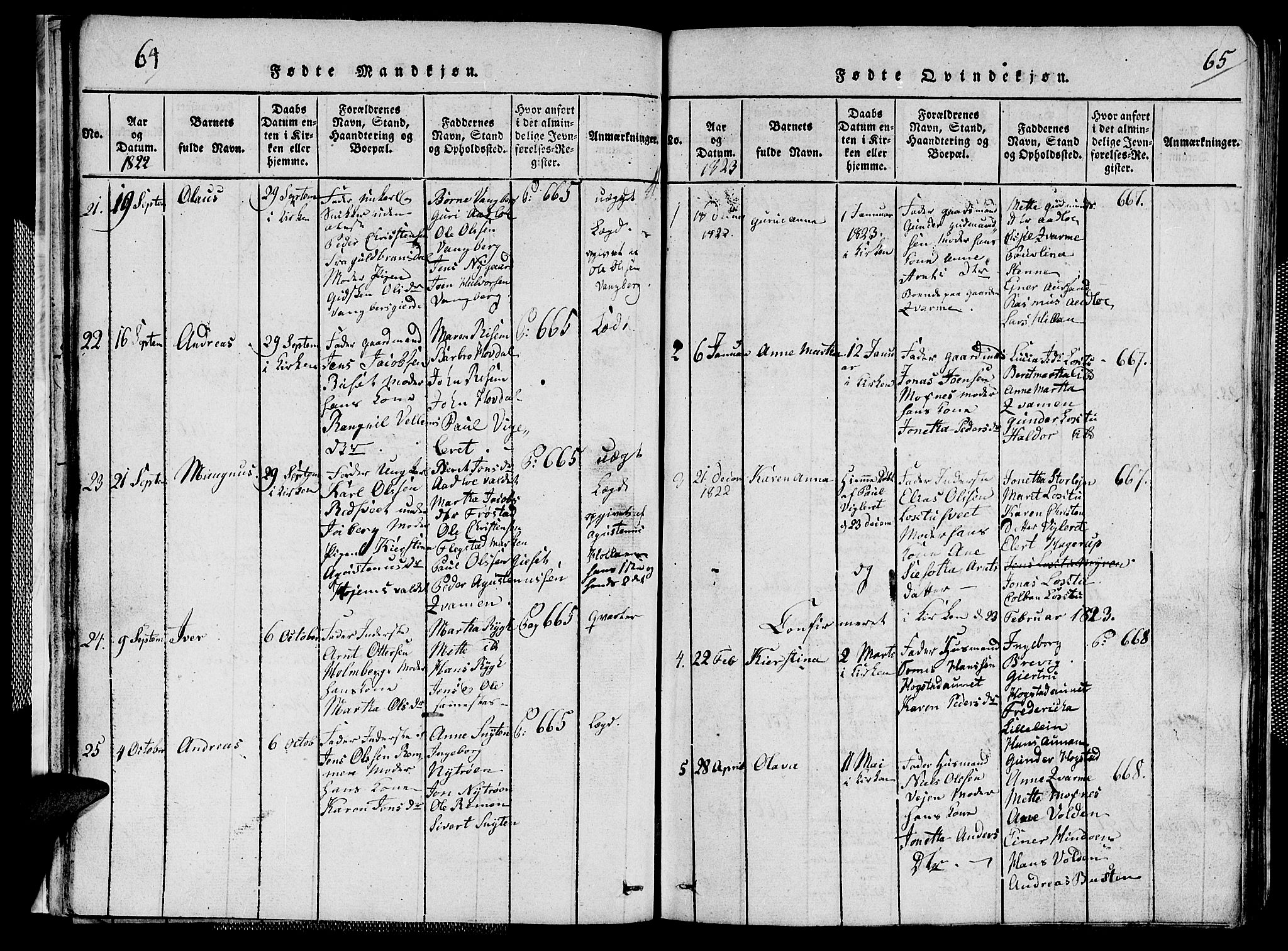 Ministerialprotokoller, klokkerbøker og fødselsregistre - Nord-Trøndelag, SAT/A-1458/713/L0124: Parish register (copy) no. 713C01, 1817-1827, p. 64-65