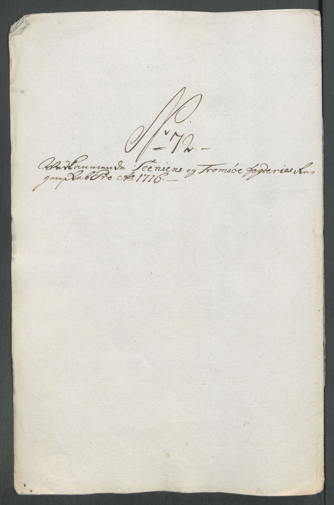 Rentekammeret inntil 1814, Reviderte regnskaper, Fogderegnskap, AV/RA-EA-4092/R68/L4762: Fogderegnskap Senja og Troms, 1716, p. 352