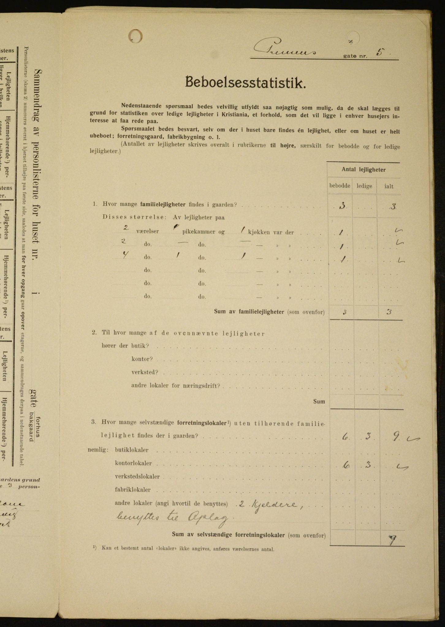 OBA, Municipal Census 1909 for Kristiania, 1909, p. 73527