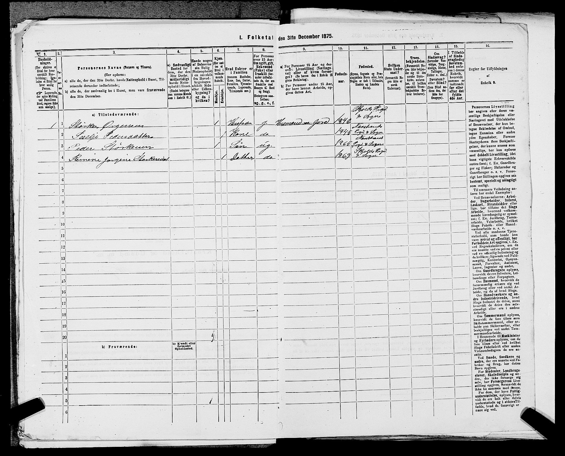 SAST, 1875 census for 1154P Skjold, 1875, p. 215