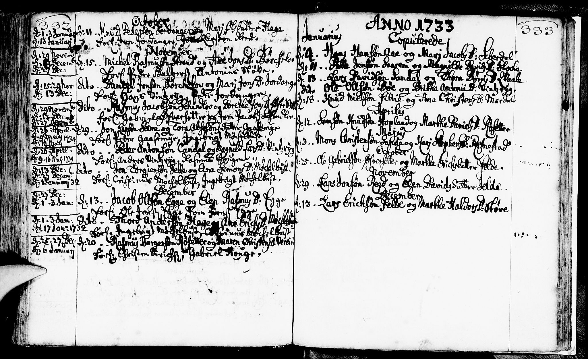 Gloppen sokneprestembete, AV/SAB-A-80101/H/Haa/Haaa/L0002: Parish register (official) no. A 2, 1712-1735, p. 332-333