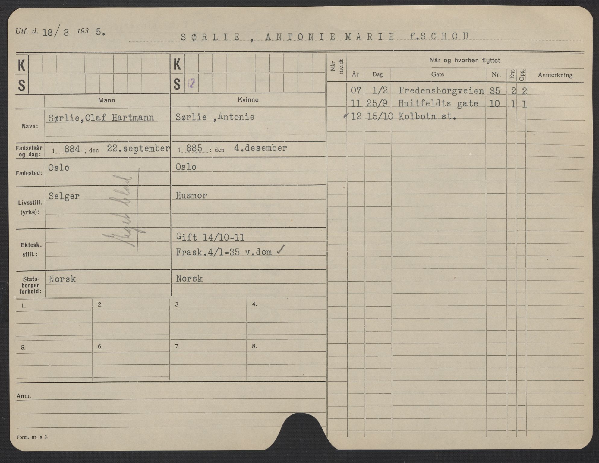 Oslo folkeregister, Registerkort, AV/SAO-A-11715/F/Fa/Fac/L0024: Kvinner, 1906-1914, p. 955a