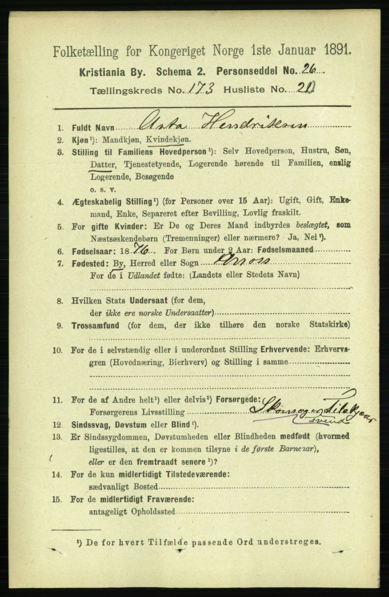 RA, 1891 census for 0301 Kristiania, 1891, p. 103779
