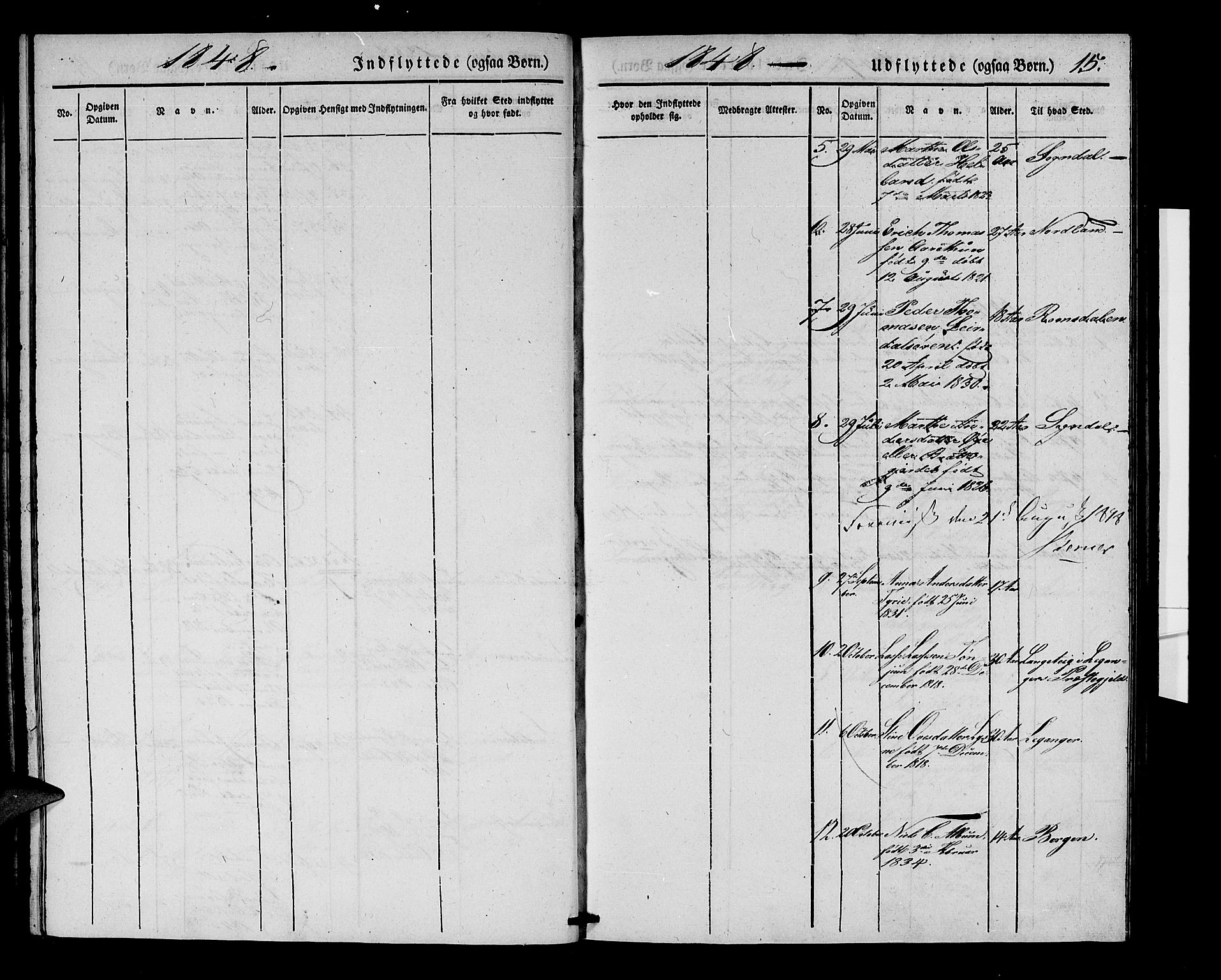 Lærdal sokneprestembete, SAB/A-81201: Parish register (official) no. A 10, 1837-1851, p. 15