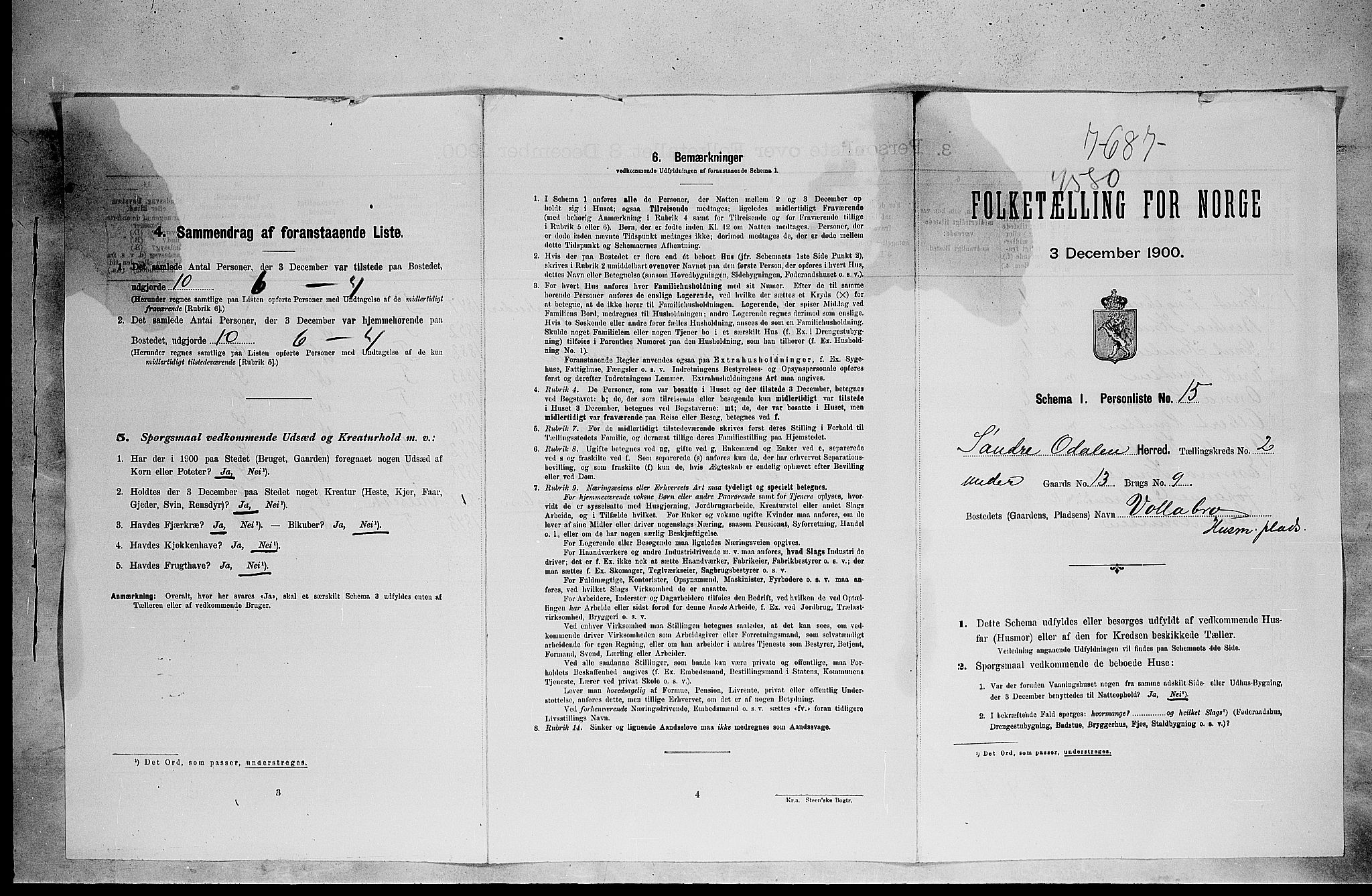 SAH, 1900 census for Sør-Odal, 1900, p. 61