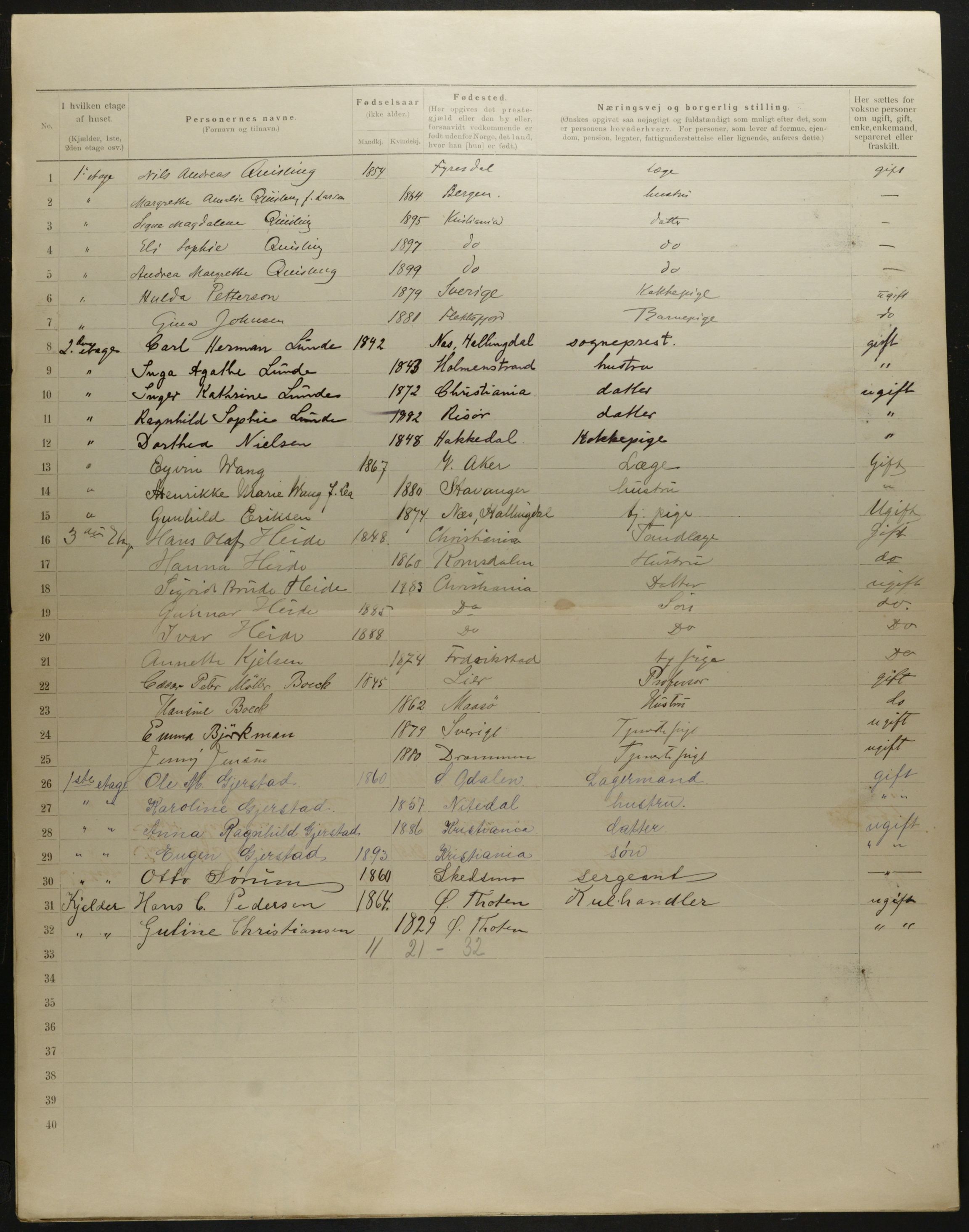 OBA, Municipal Census 1901 for Kristiania, 1901, p. 8312