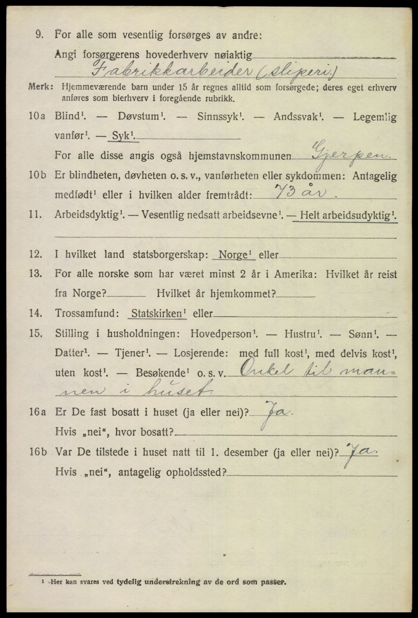 SAKO, 1920 census for Gjerpen, 1920, p. 2723