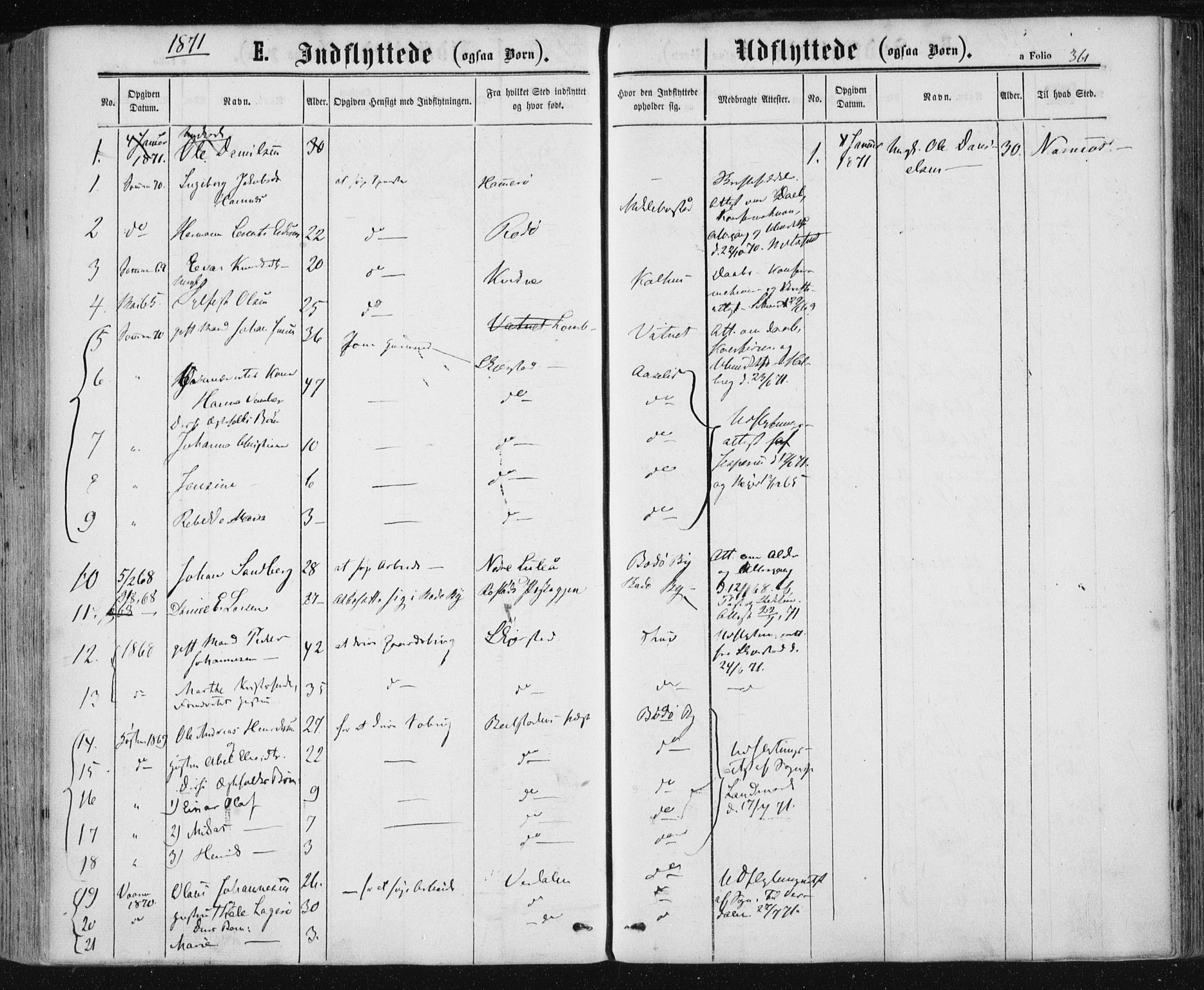 Ministerialprotokoller, klokkerbøker og fødselsregistre - Nordland, SAT/A-1459/801/L0008: Parish register (official) no. 801A08, 1864-1875, p. 361