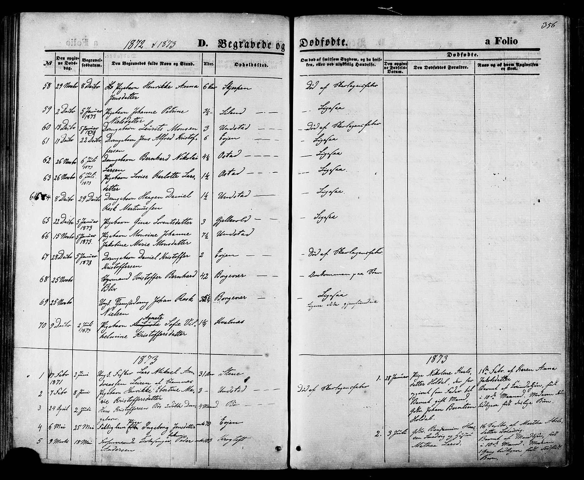Ministerialprotokoller, klokkerbøker og fødselsregistre - Nordland, SAT/A-1459/880/L1132: Parish register (official) no. 880A06, 1869-1887, p. 356