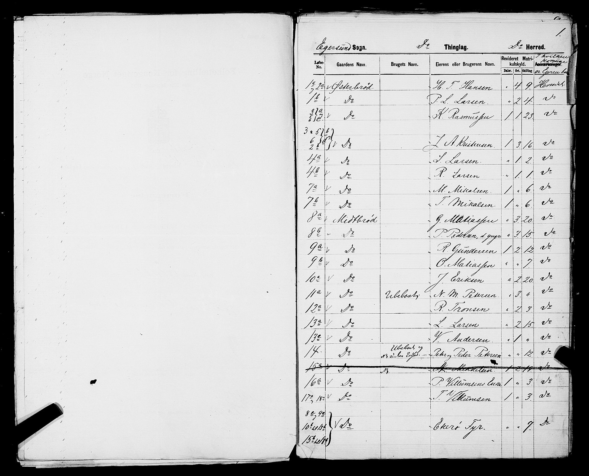 SAST, 1875 census for 1116L Eigersund/Eigersund og Ogna, 1875, p. 26