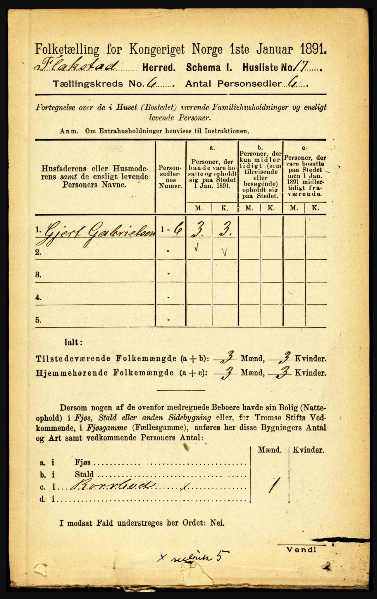 RA, 1891 census for 1859 Flakstad, 1891, p. 2944