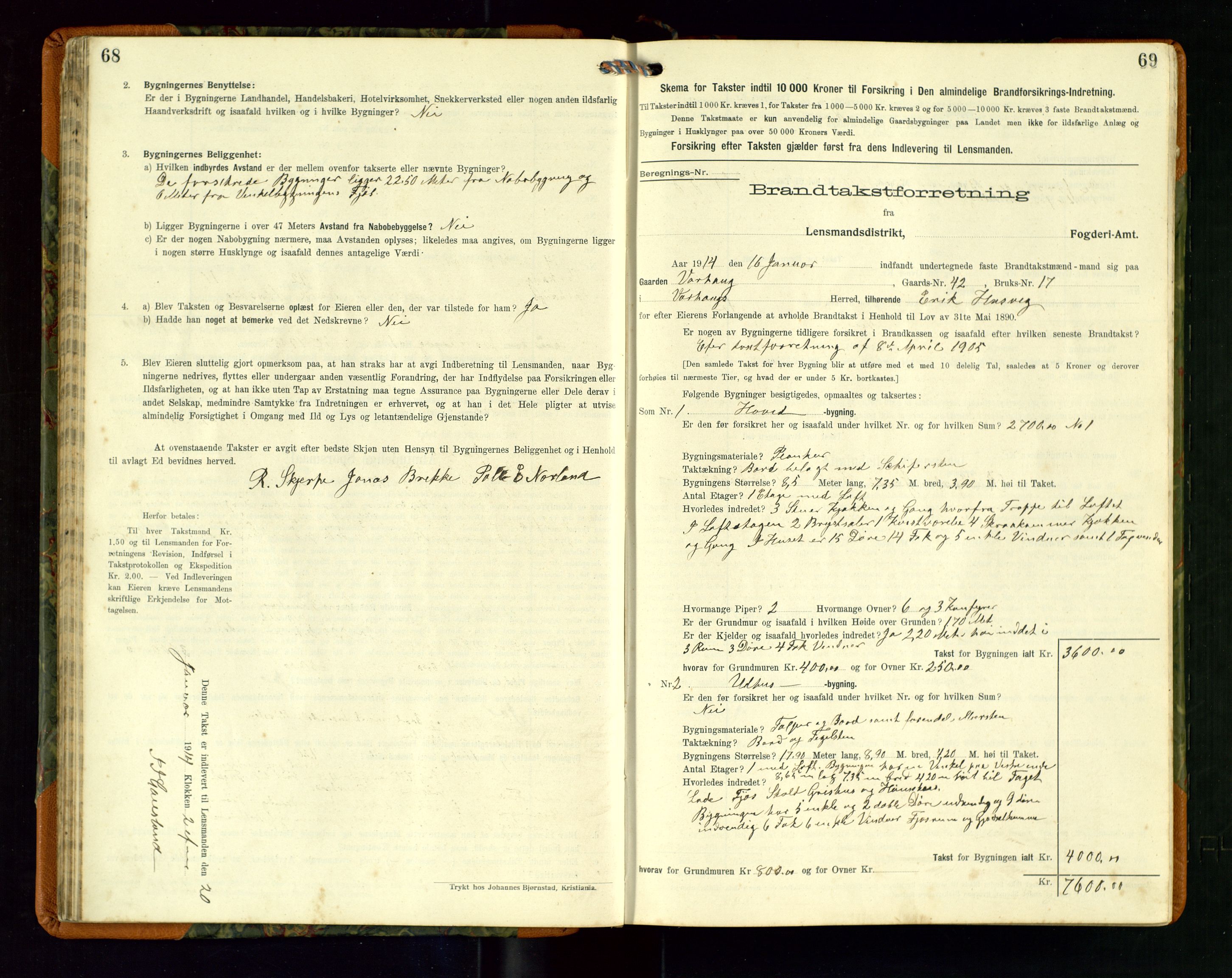 Hå lensmannskontor, SAST/A-100456/Goa/L0004: Takstprotokoll (skjema), 1911-1926, p. 68-69