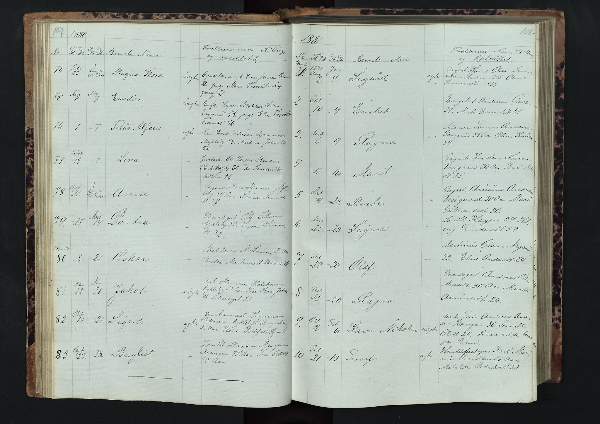 Stor-Elvdal prestekontor, AV/SAH-PREST-052/H/Ha/Hab/L0001: Parish register (copy) no. 1 /1, 1860-1894, p. 107-108