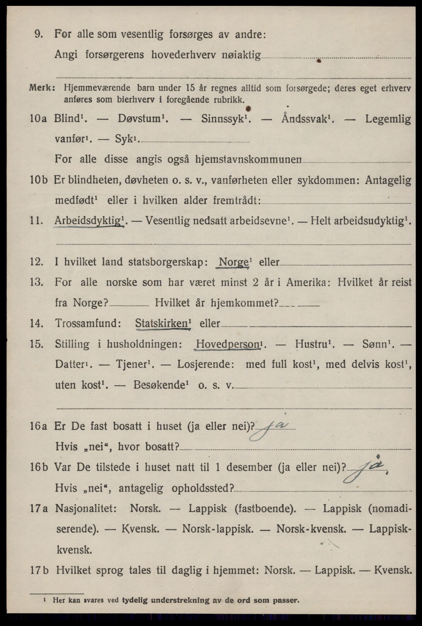 SAT, 1920 census for Singsås, 1920, p. 3018