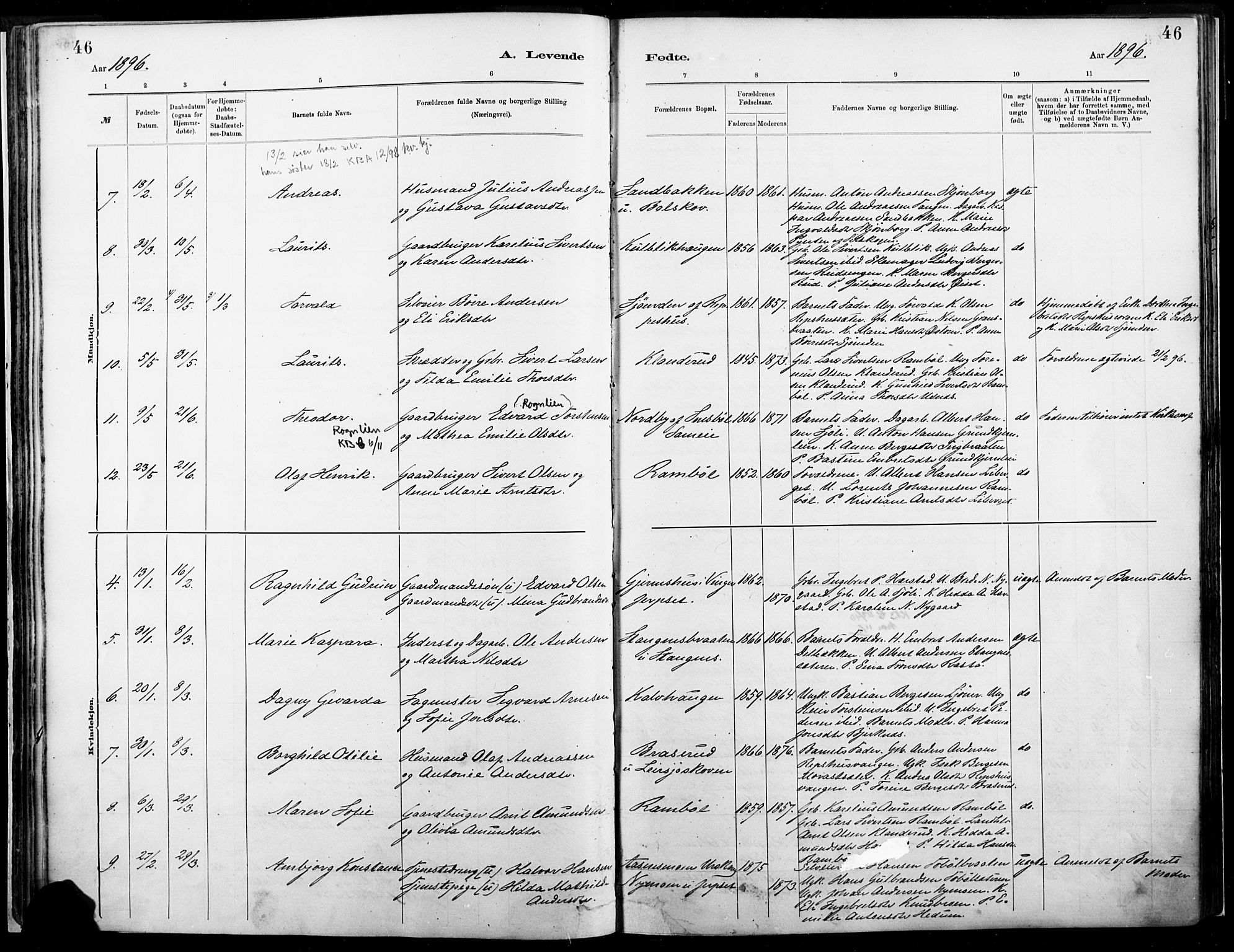 Eidskog prestekontor, SAH/PREST-026/H/Ha/Haa/L0004: Parish register (official) no. 4, 1884-1897, p. 46