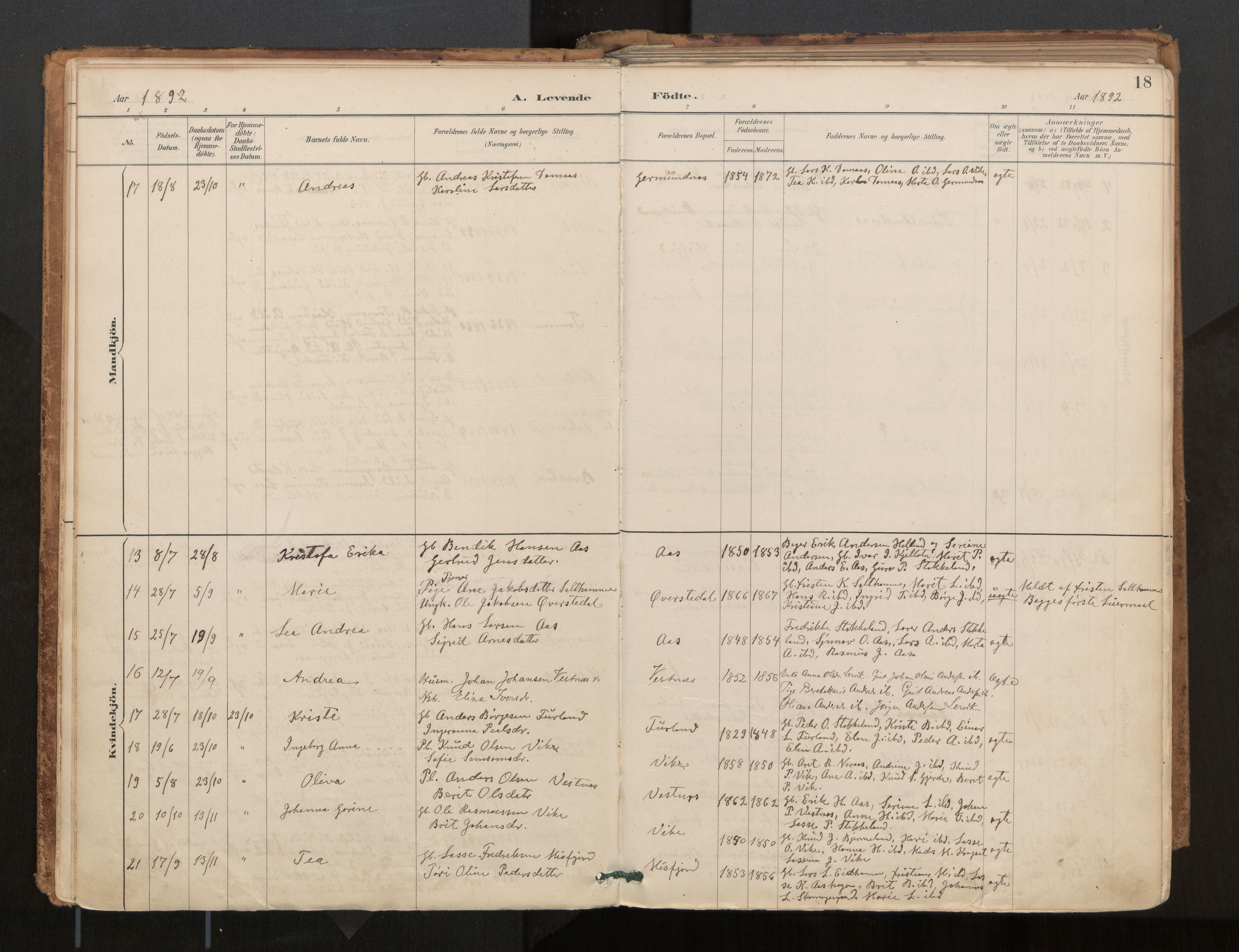 Ministerialprotokoller, klokkerbøker og fødselsregistre - Møre og Romsdal, AV/SAT-A-1454/539/L0531: Parish register (official) no. 539A04, 1887-1913, p. 18