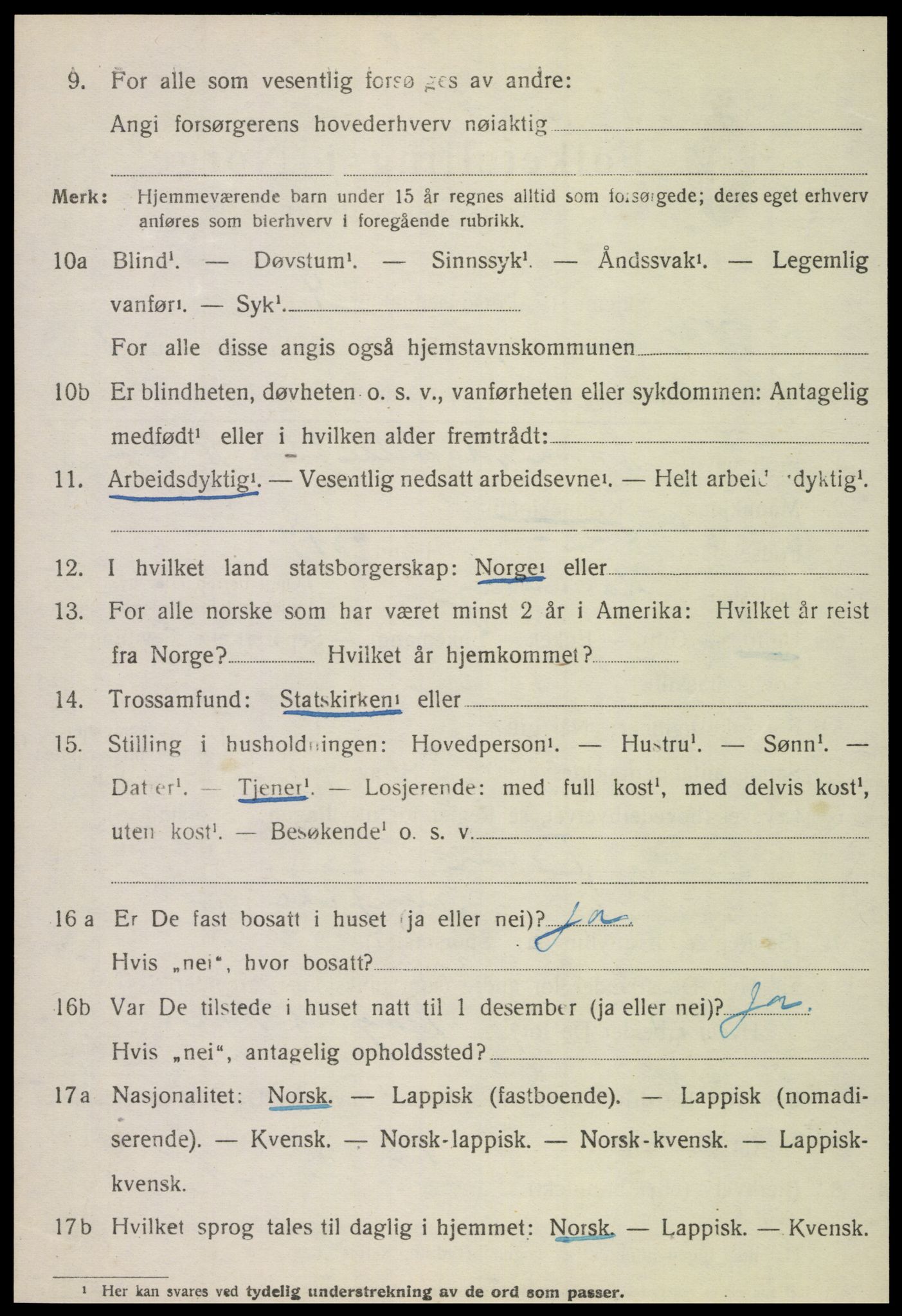 SAT, 1920 census for Vikna, 1920, p. 6448