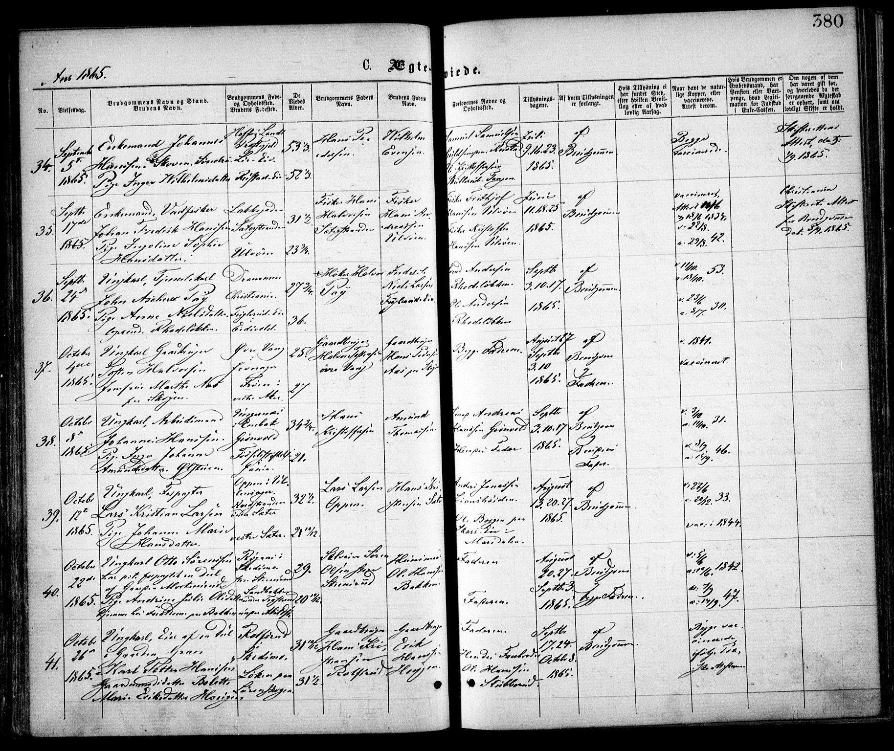 Østre Aker prestekontor Kirkebøker, AV/SAO-A-10840/F/Fa/L0001: Parish register (official) no. I 1, 1861-1869, p. 380