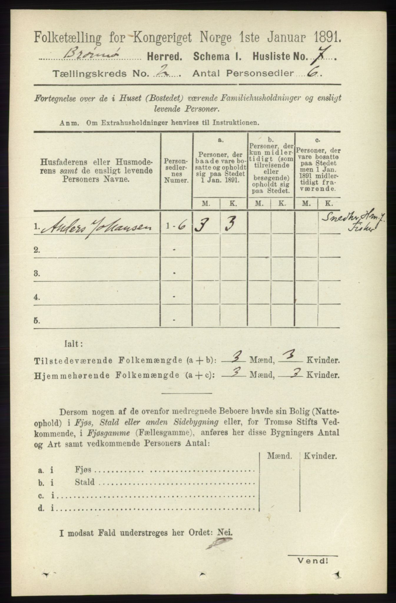 RA, 1891 census for 1814 Brønnøy, 1891, p. 754