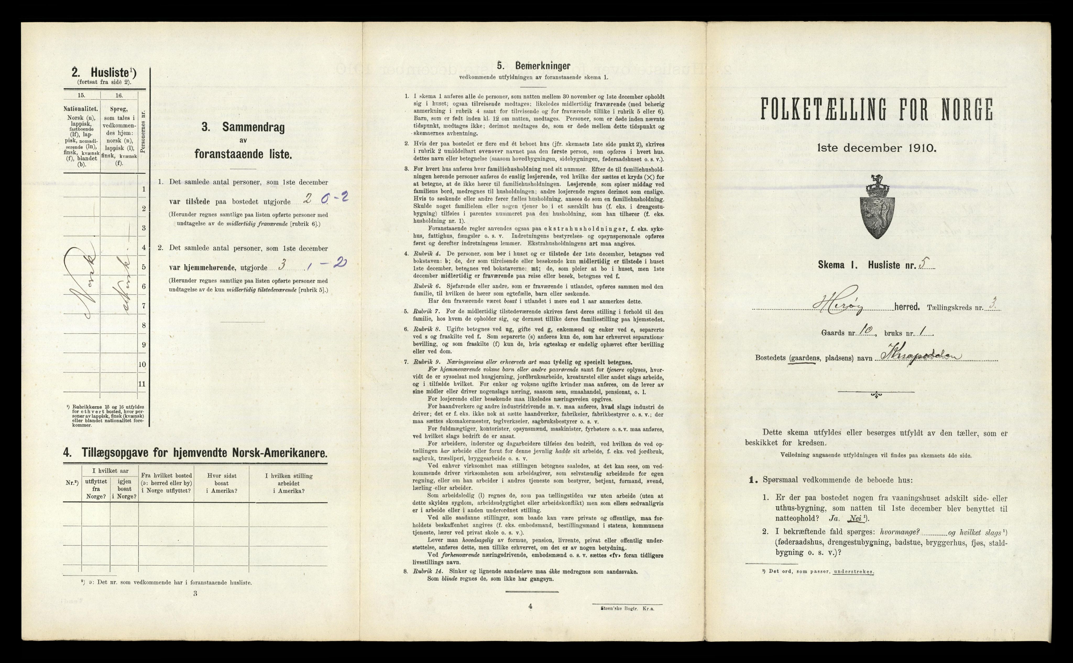 RA, 1910 census for Herøy, 1910, p. 303