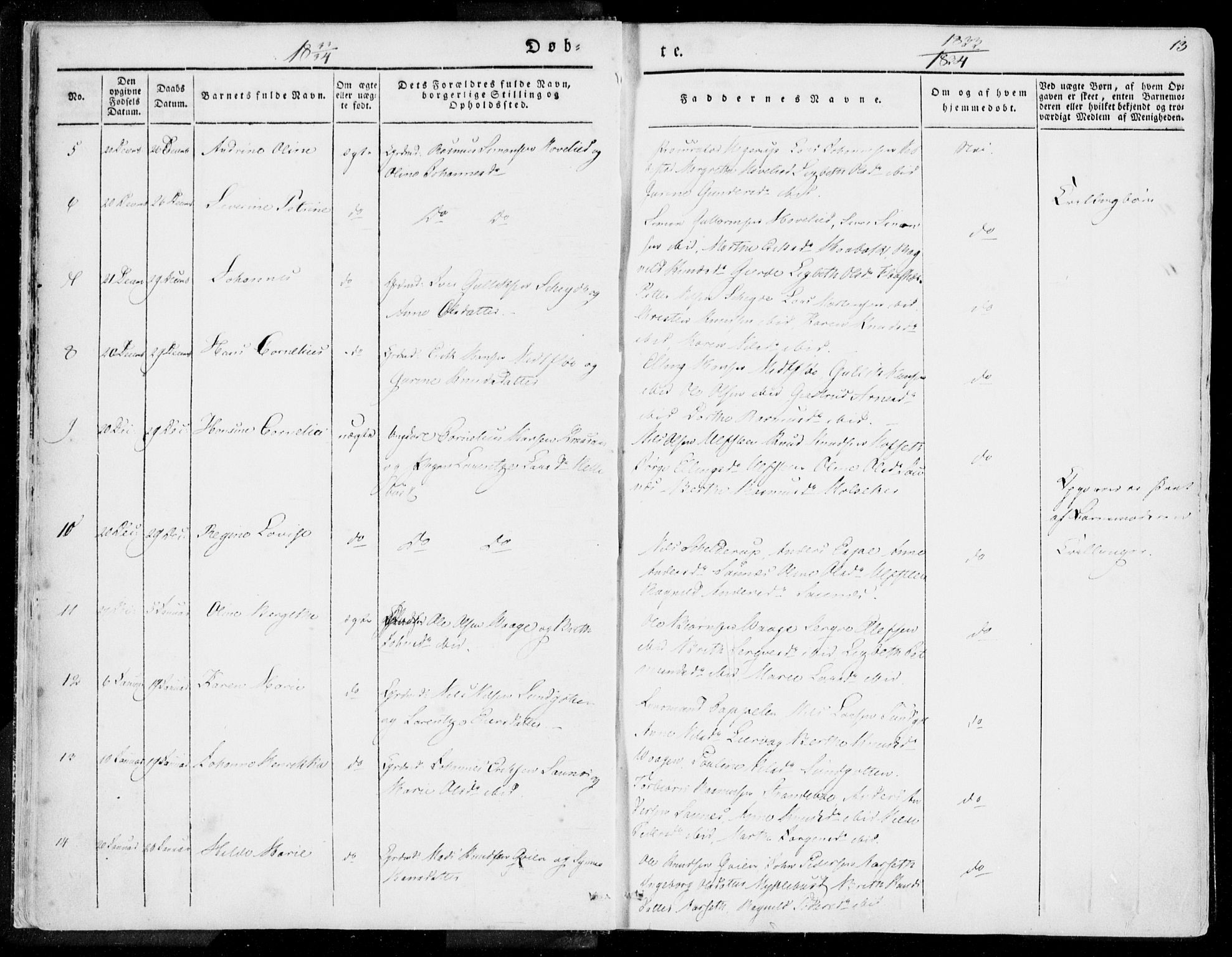 Ministerialprotokoller, klokkerbøker og fødselsregistre - Møre og Romsdal, AV/SAT-A-1454/509/L0104: Parish register (official) no. 509A02, 1833-1847, p. 13