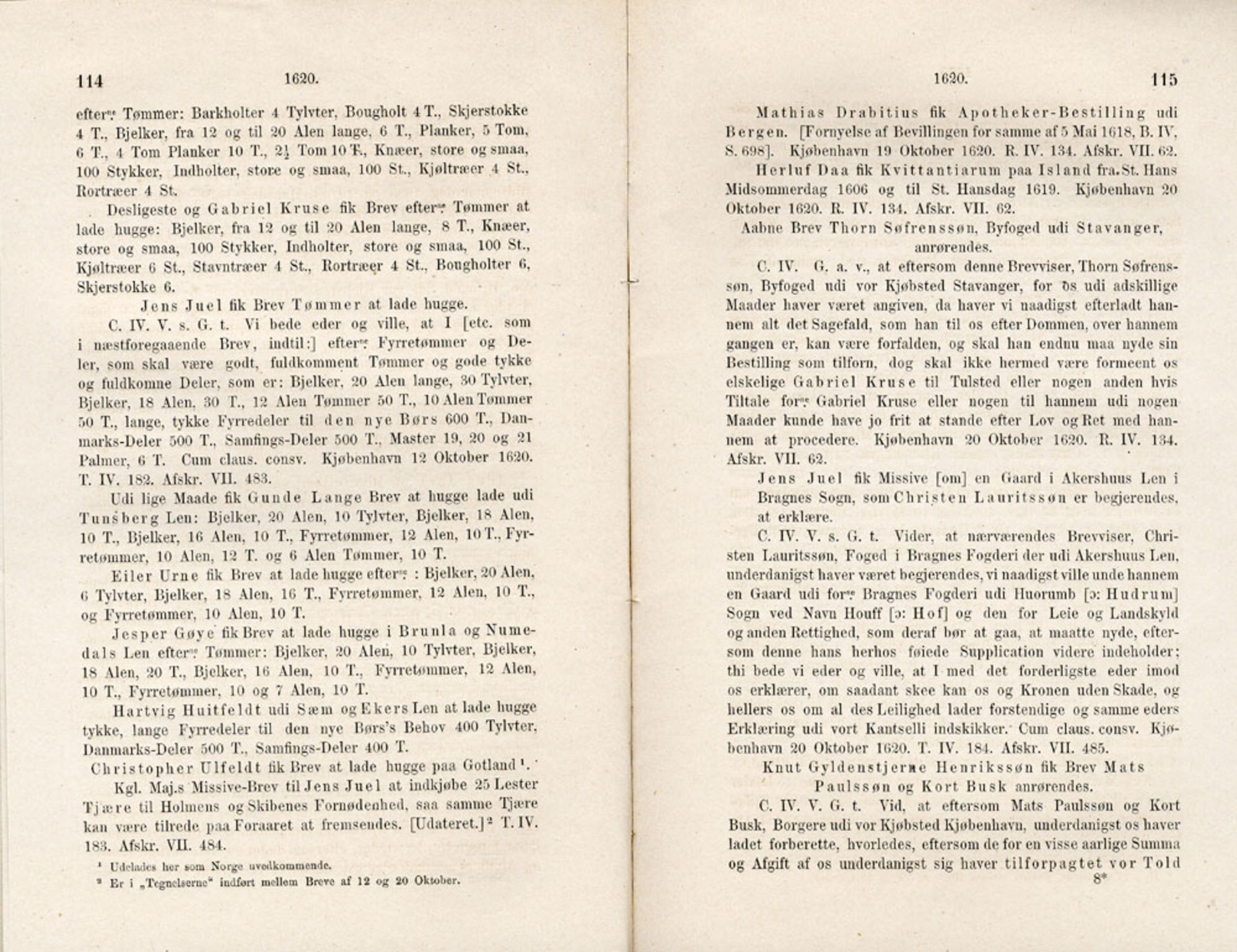 Publikasjoner utgitt av Det Norske Historiske Kildeskriftfond, PUBL/-/-/-: Norske Rigs-Registranter, bind 5, 1619-1627, p. 114-115