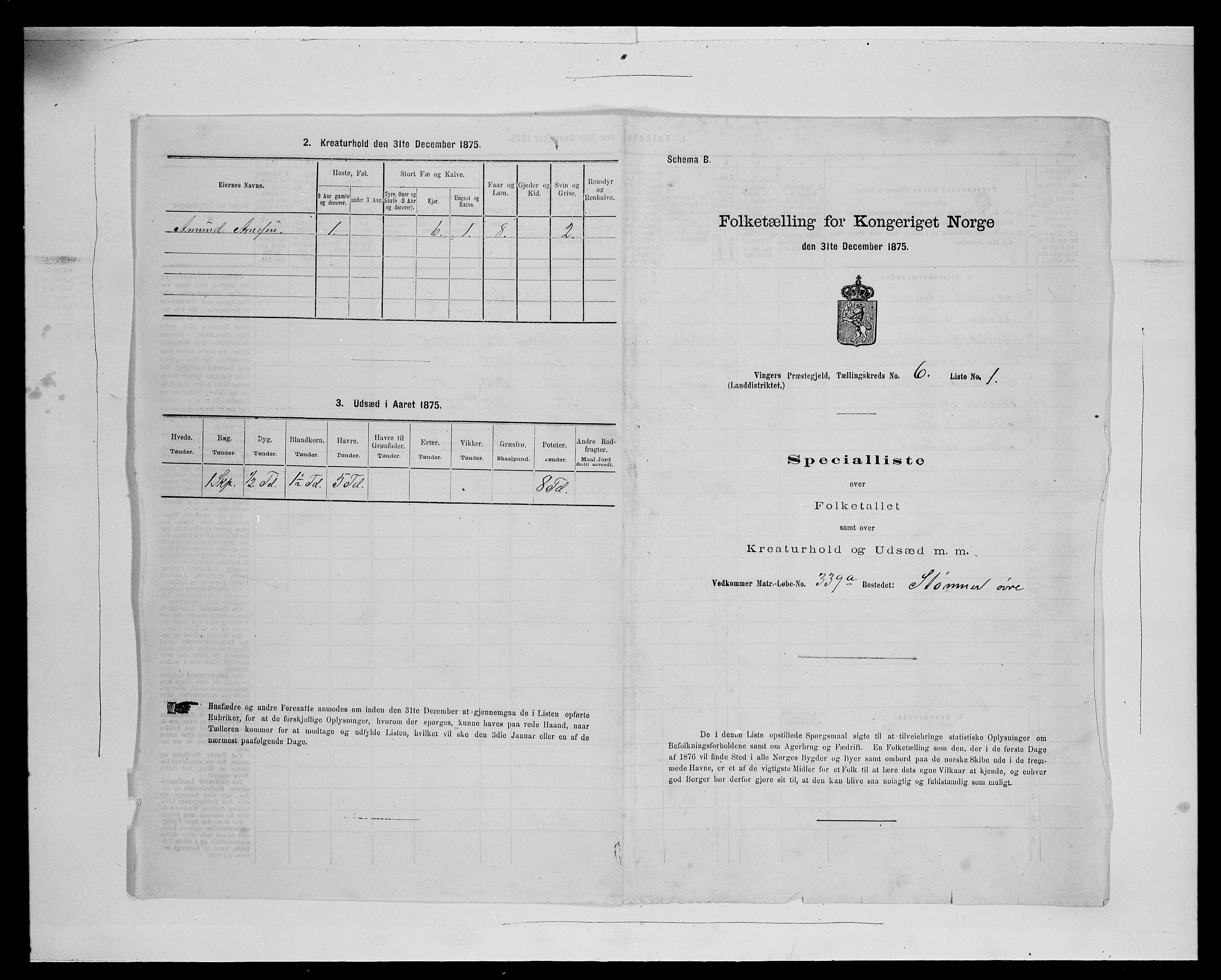 SAH, 1875 census for 0421L Vinger/Vinger og Austmarka, 1875, p. 941