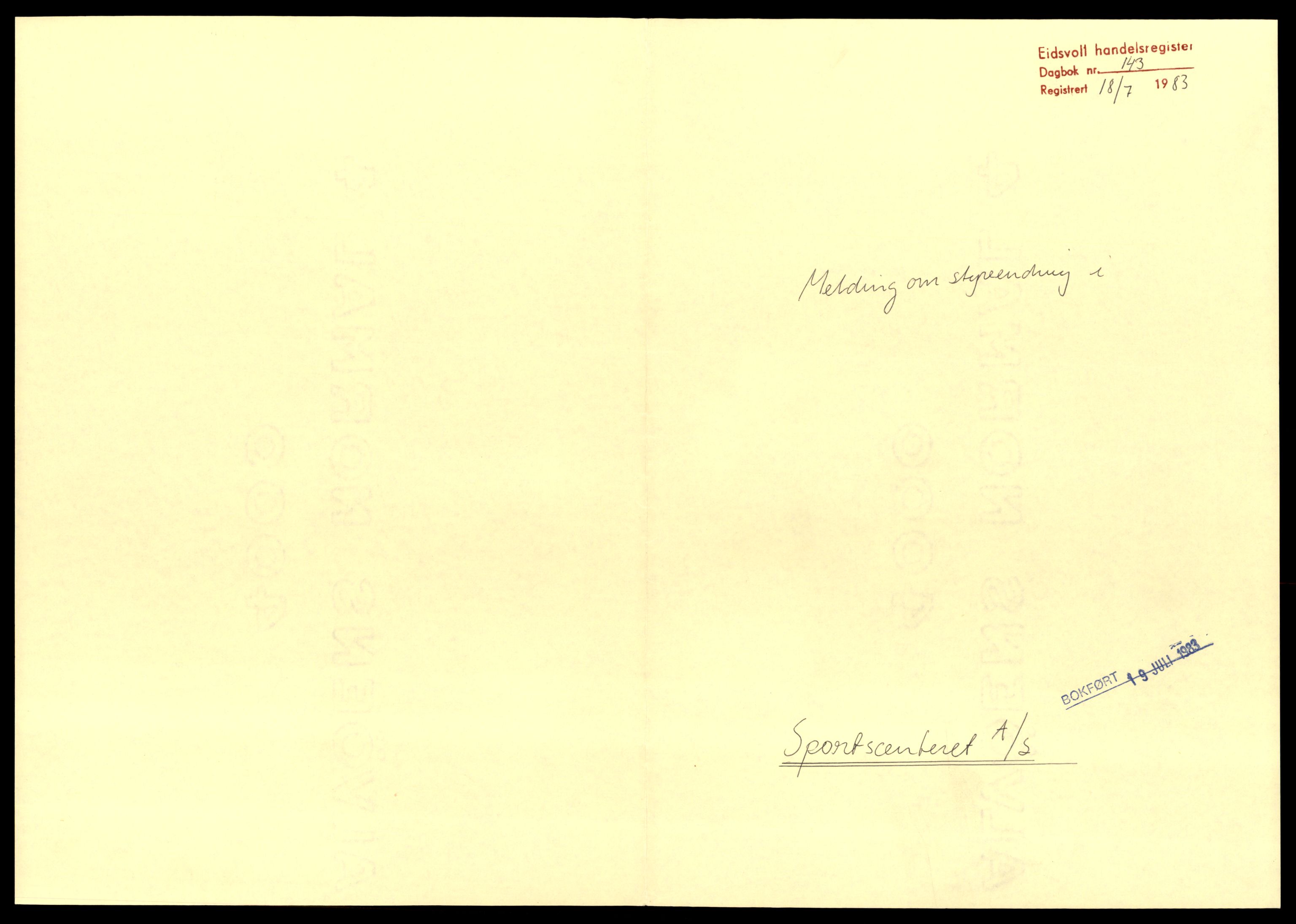 Eidsvoll tingrett, AV/SAT-A-10371/K/Kd/Kda/L0020:  Aksjeselskap, Sp-Tn , 1944-1990