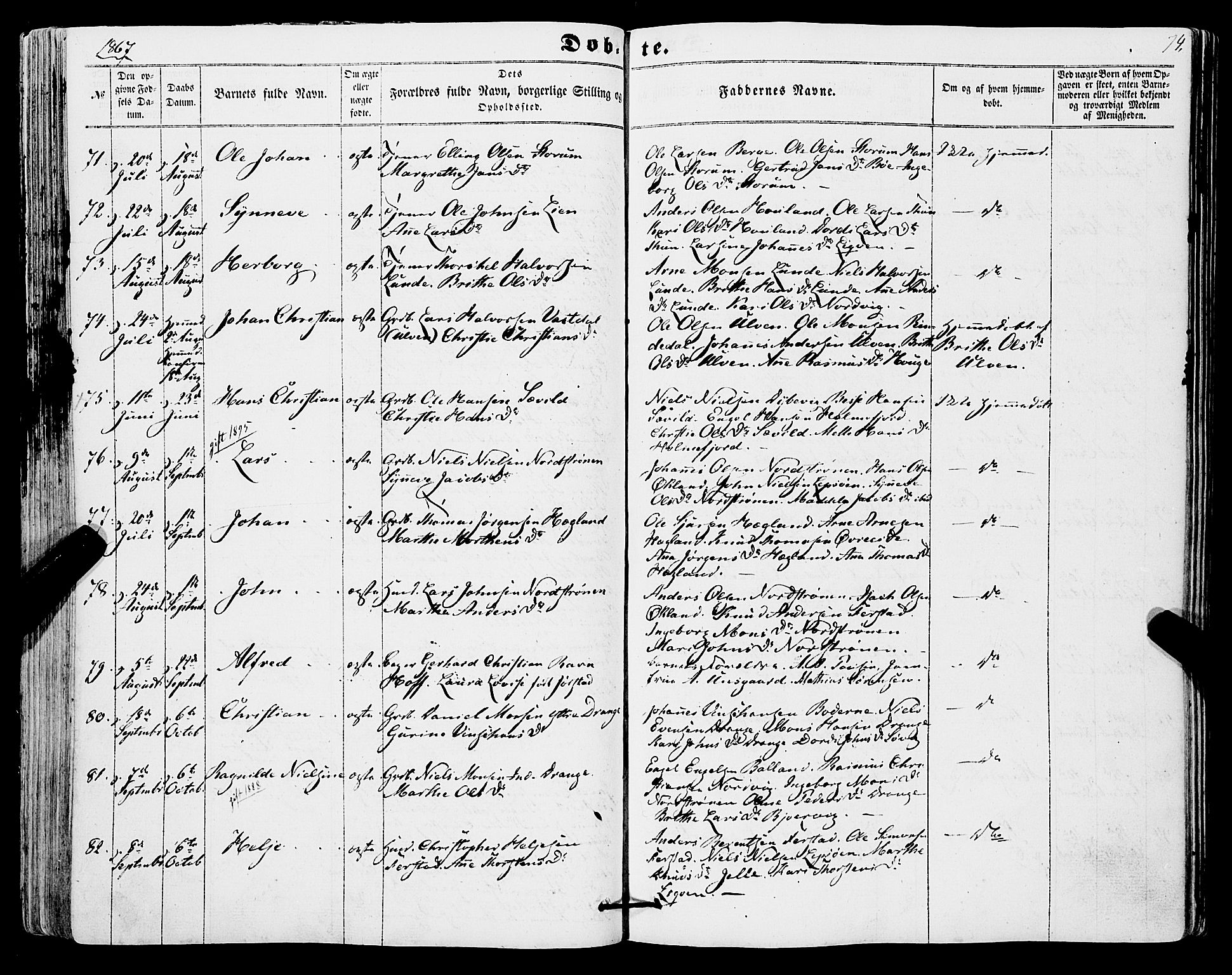 Os sokneprestembete, AV/SAB-A-99929: Parish register (official) no. A 17, 1860-1873, p. 74