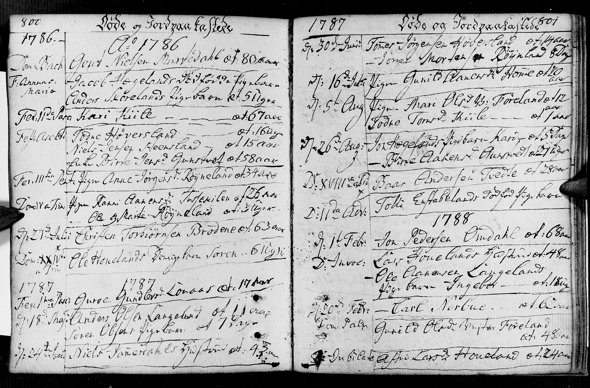 Vennesla sokneprestkontor, SAK/1111-0045/Fa/Faa/L0002: Parish register (official) no. A 2, 1785-1834, p. 800-801