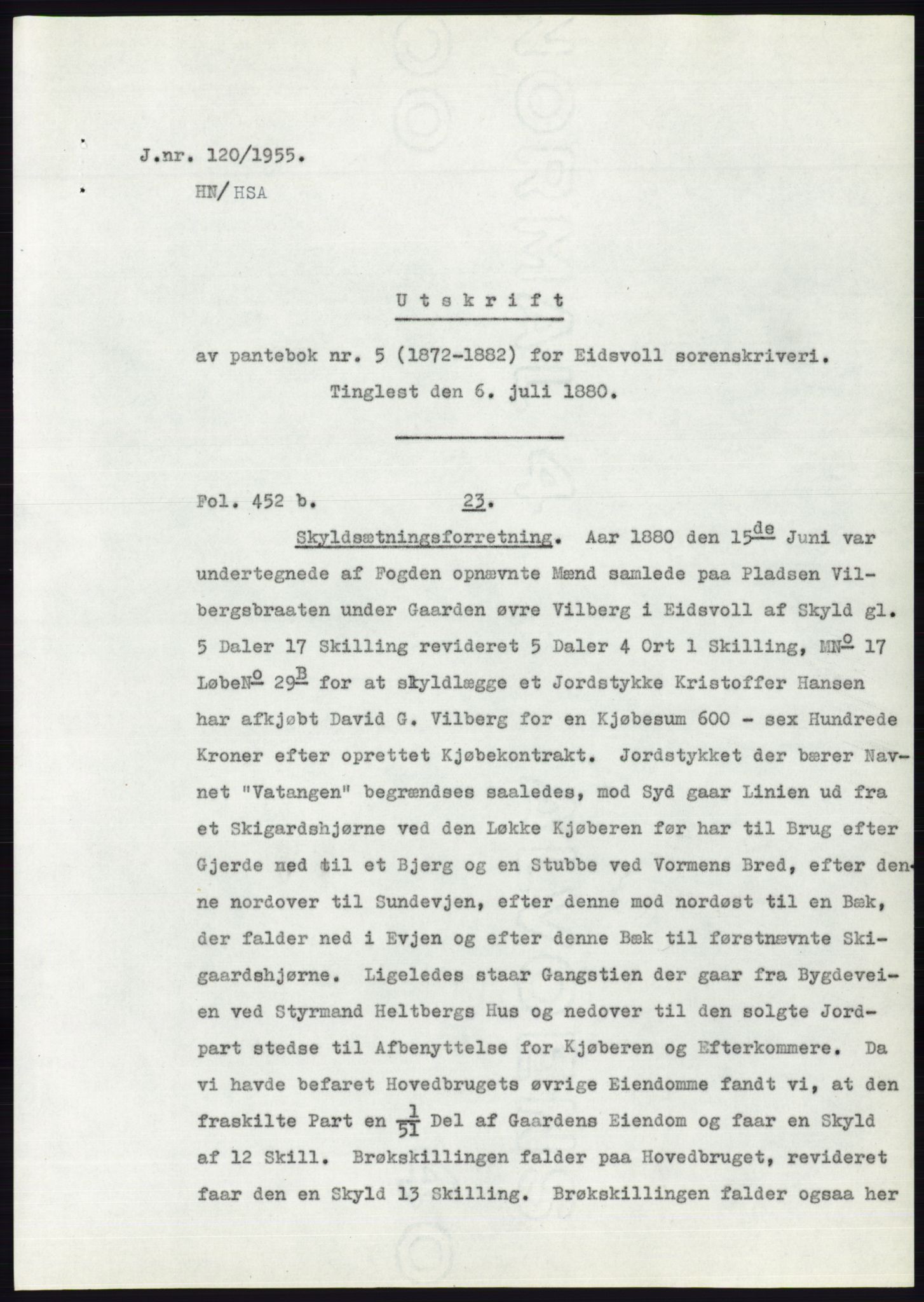 Statsarkivet i Oslo, SAO/A-10621/Z/Zd/L0002: Avskrifter, j.nr 5-691/1955, 1955, p. 92