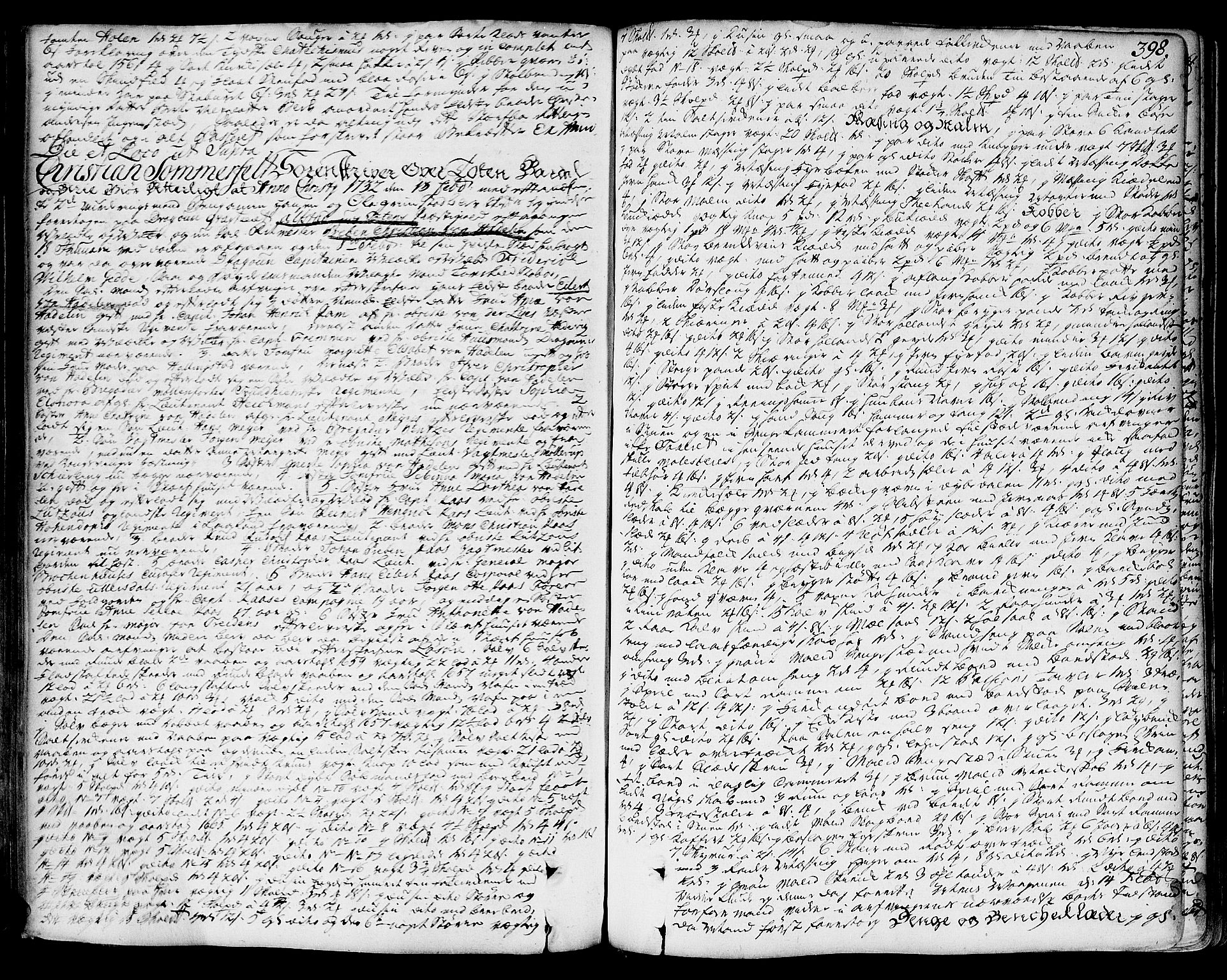 Toten tingrett, AV/SAH-TING-006/J/Ja/L0007: Skifteprotokoll, 1722-1737, p. 397b-398a