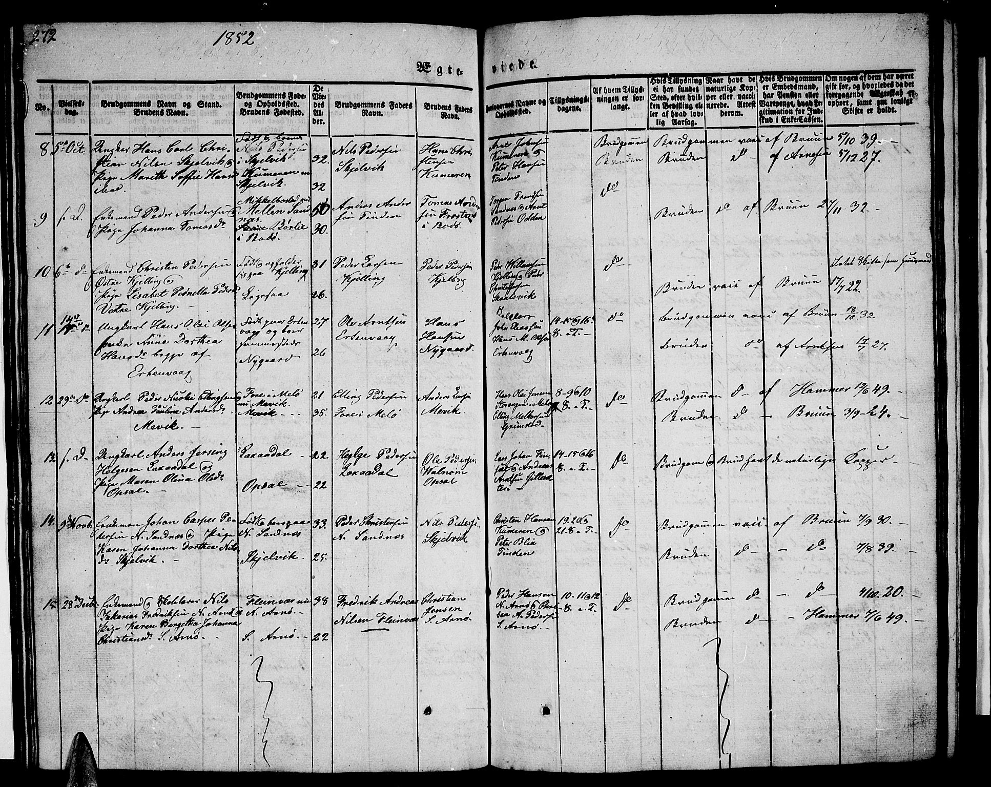 Ministerialprotokoller, klokkerbøker og fødselsregistre - Nordland, AV/SAT-A-1459/805/L0106: Parish register (copy) no. 805C02, 1841-1861, p. 272