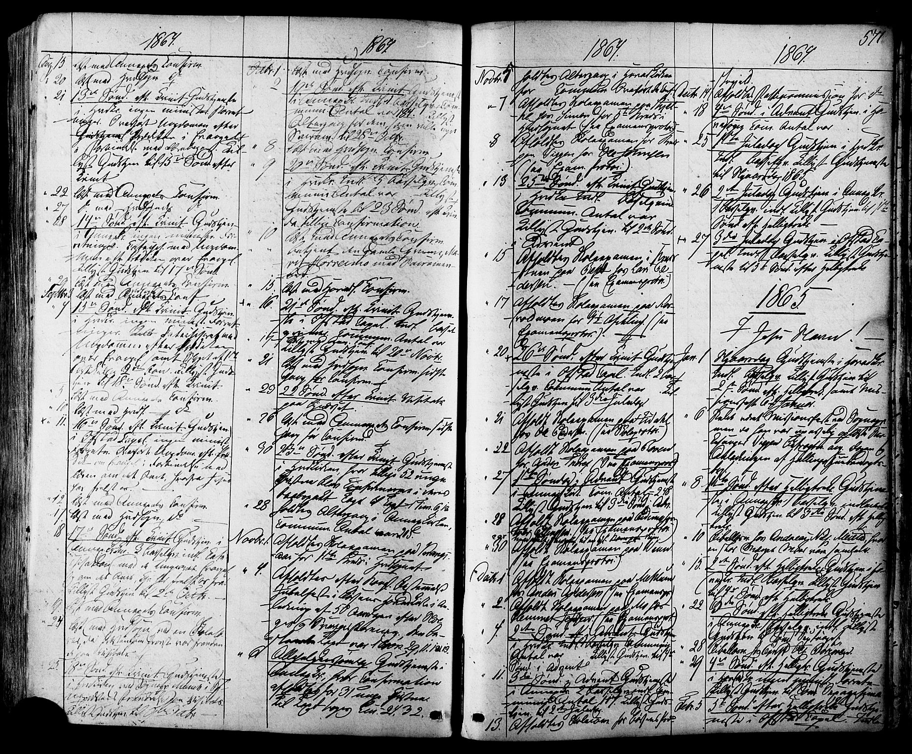 Ministerialprotokoller, klokkerbøker og fødselsregistre - Sør-Trøndelag, SAT/A-1456/665/L0772: Parish register (official) no. 665A07, 1856-1878, p. 571
