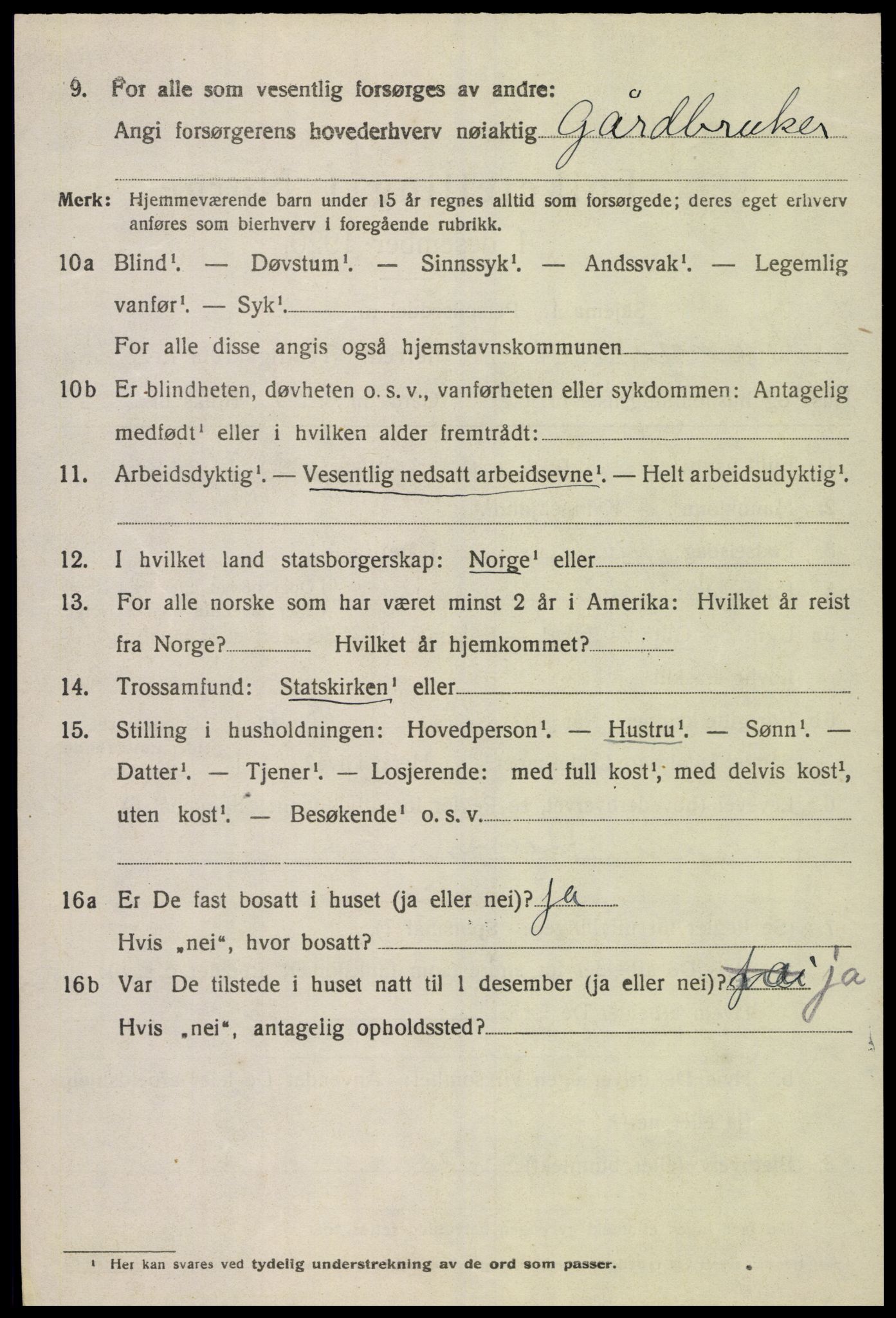 SAK, 1920 census for Spangereid, 1920, p. 1536