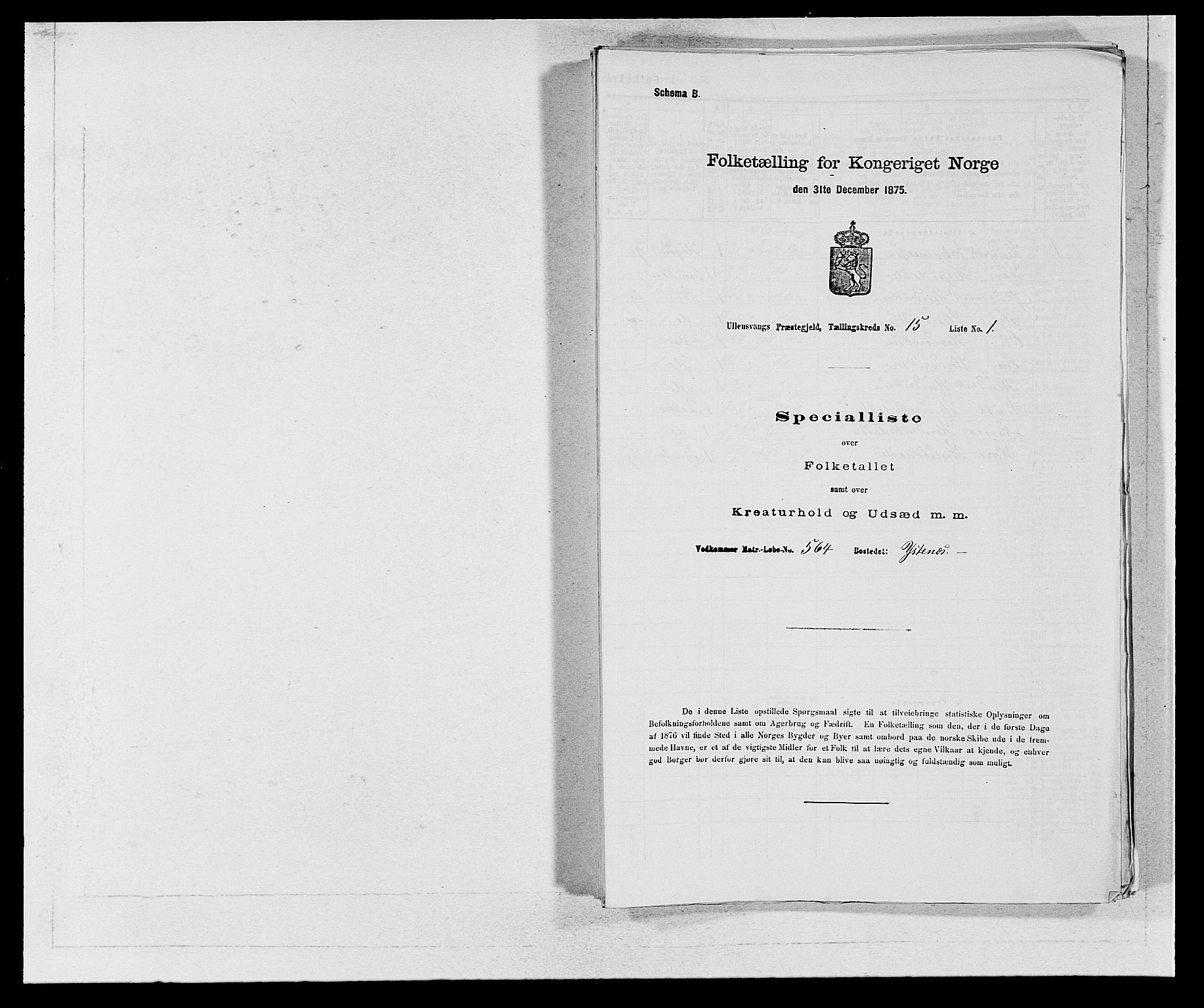 SAB, 1875 census for 1230P Ullensvang, 1875, p. 1464
