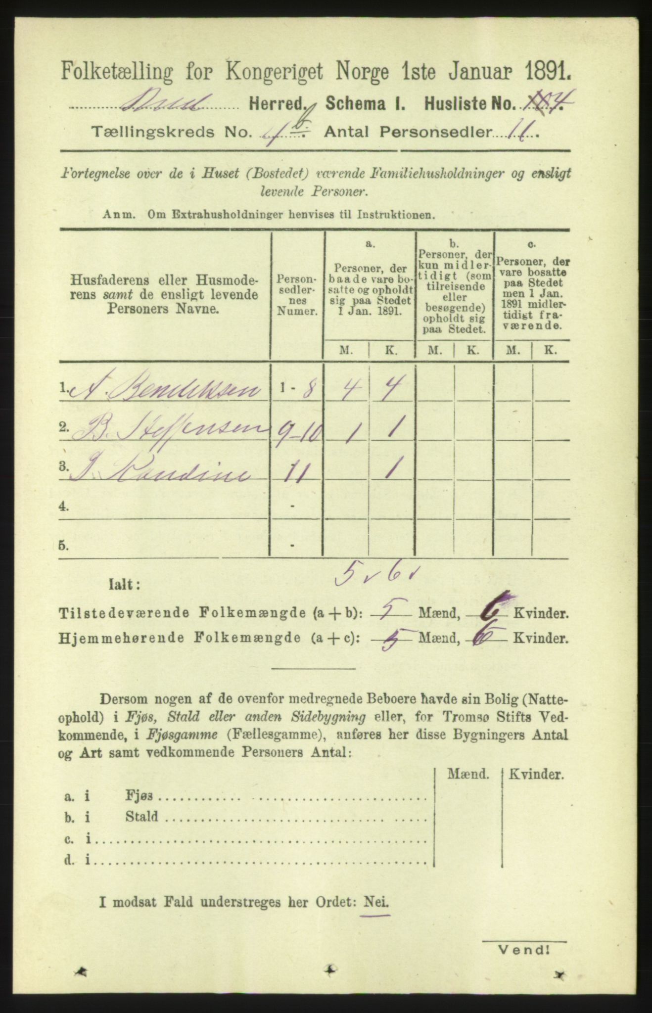 RA, 1891 census for 1549 Bud, 1891, p. 2778