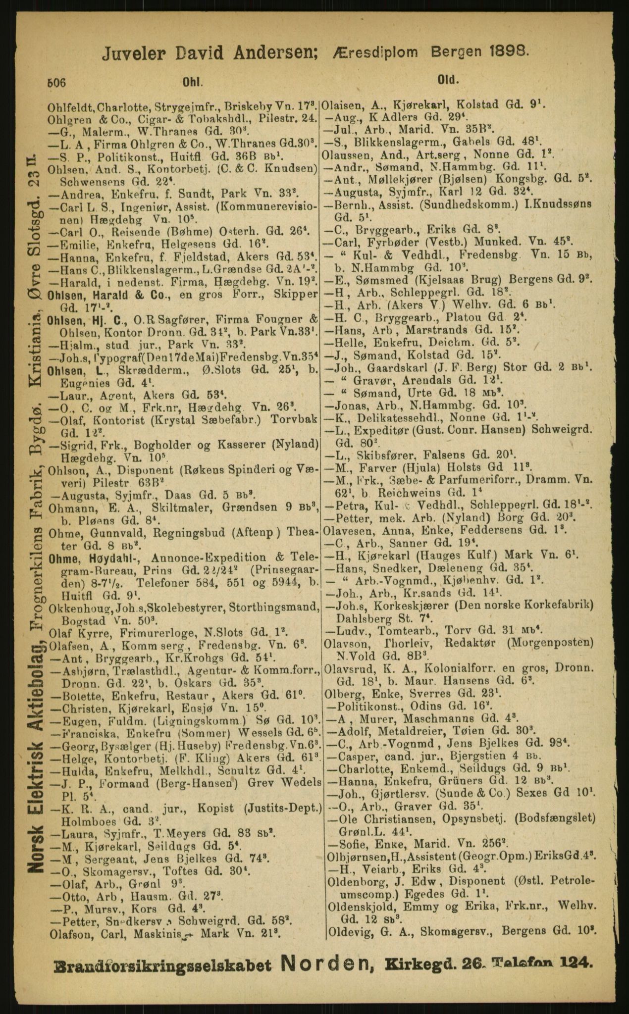 Kristiania/Oslo adressebok, PUBL/-, 1899, p. 506