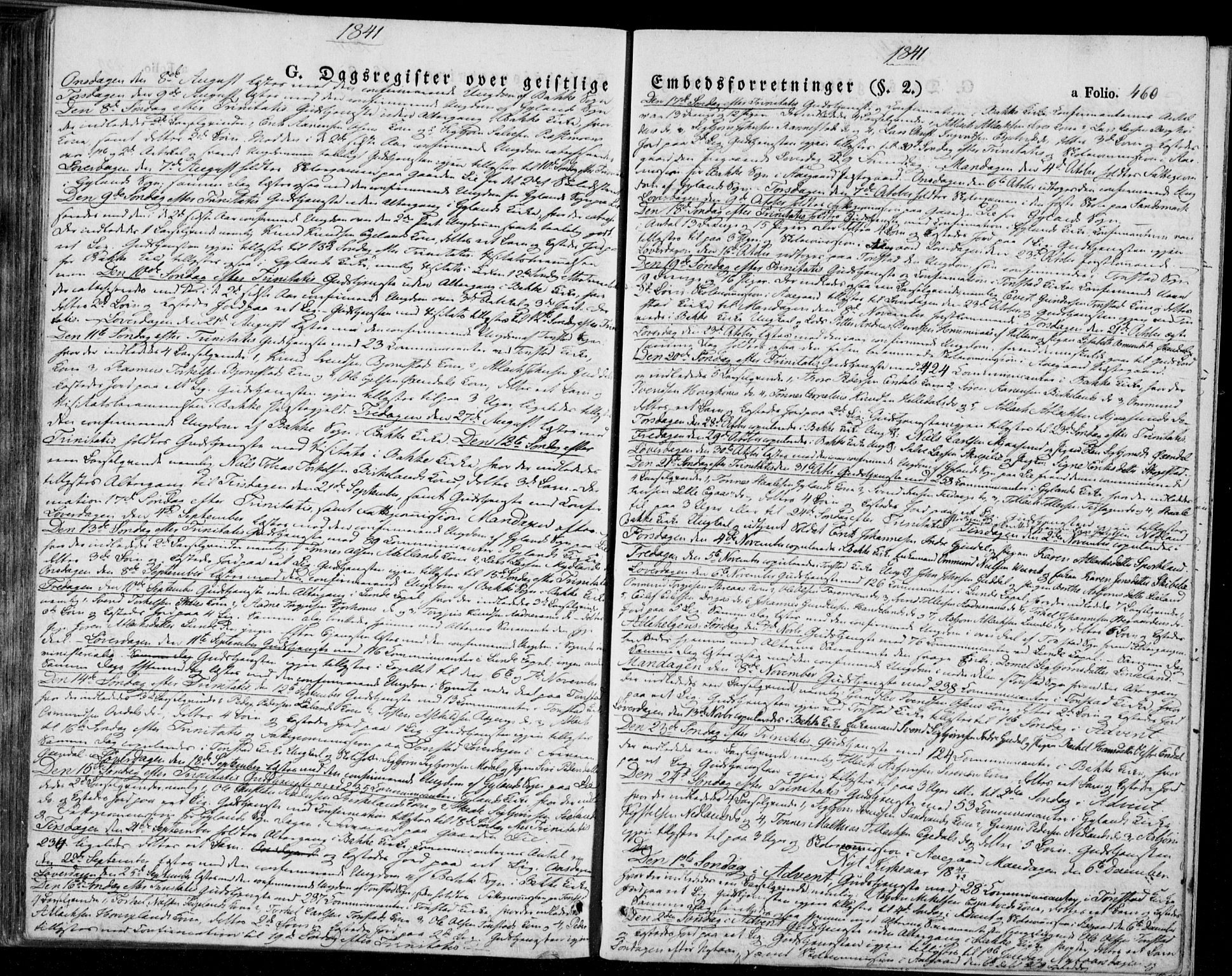 Bakke sokneprestkontor, AV/SAK-1111-0002/F/Fa/Faa/L0004: Parish register (official) no. A 4, 1834-1846, p. 460