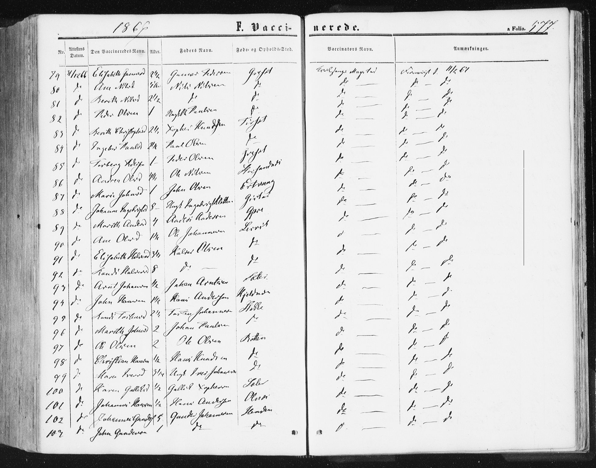 Ministerialprotokoller, klokkerbøker og fødselsregistre - Møre og Romsdal, AV/SAT-A-1454/578/L0905: Parish register (official) no. 578A04, 1859-1877, p. 577