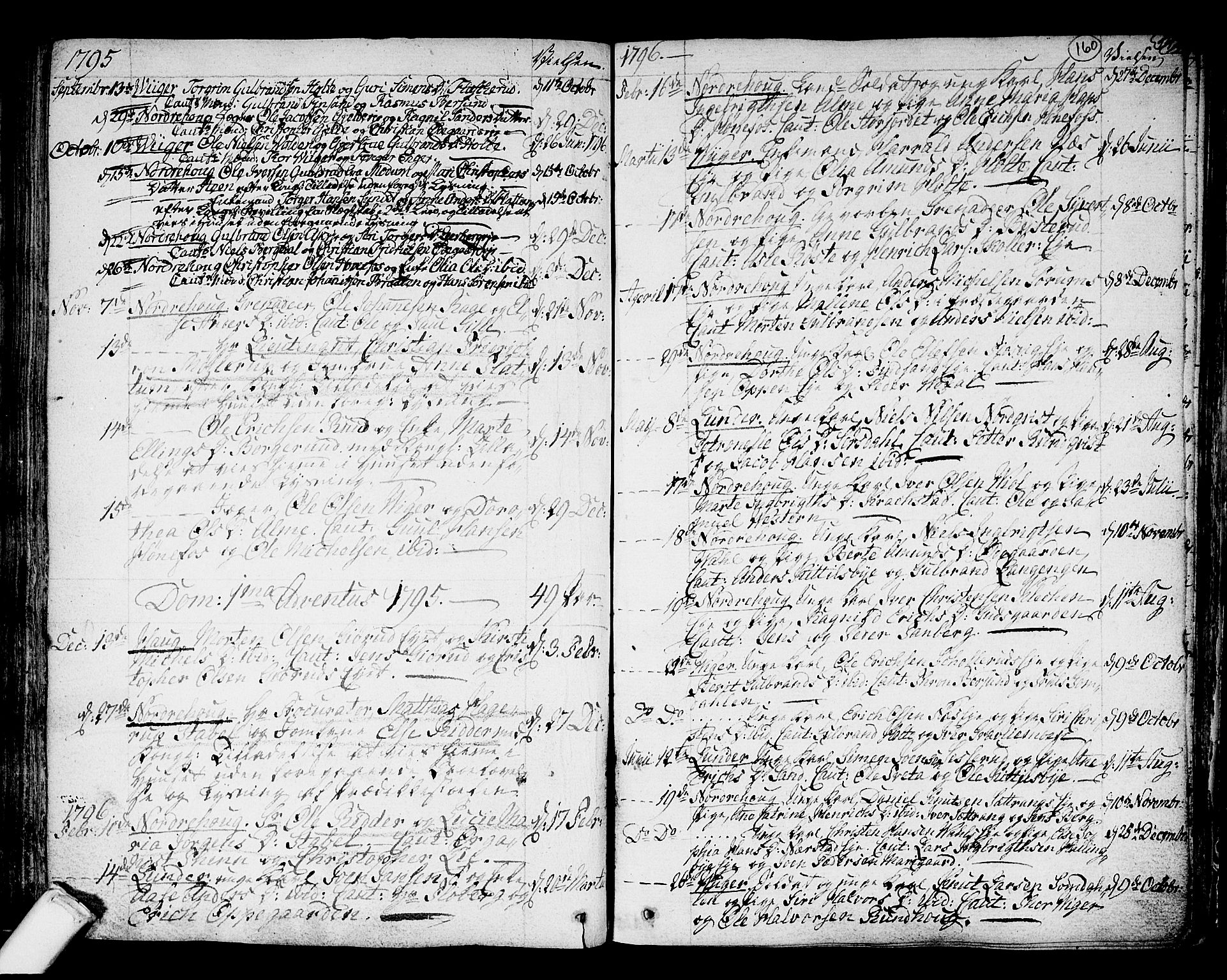 Norderhov kirkebøker, SAKO/A-237/F/Fa/L0006: Parish register (official) no. 6, 1789-1811, p. 160