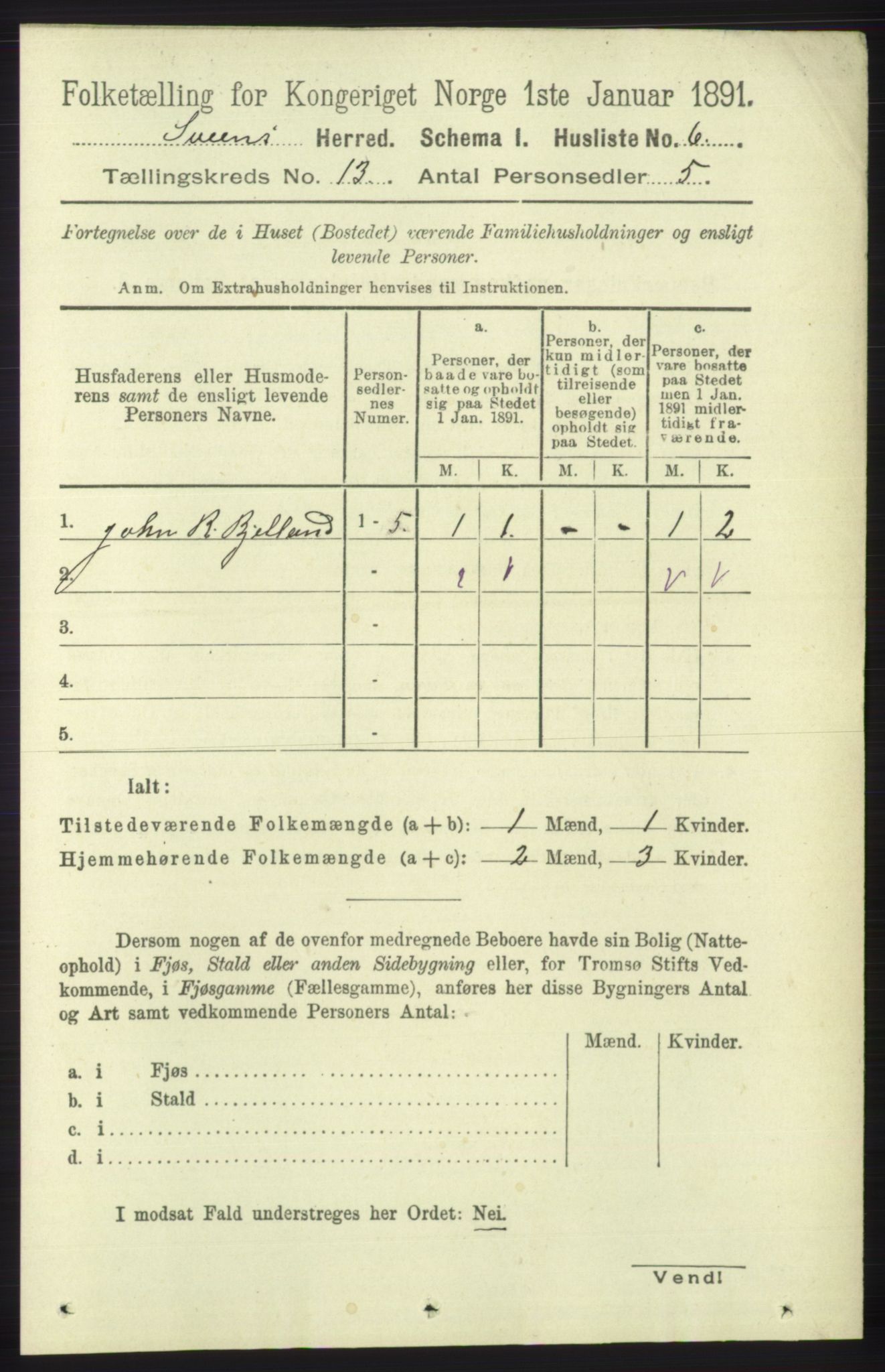 RA, 1891 census for 1216 Sveio, 1891, p. 3623