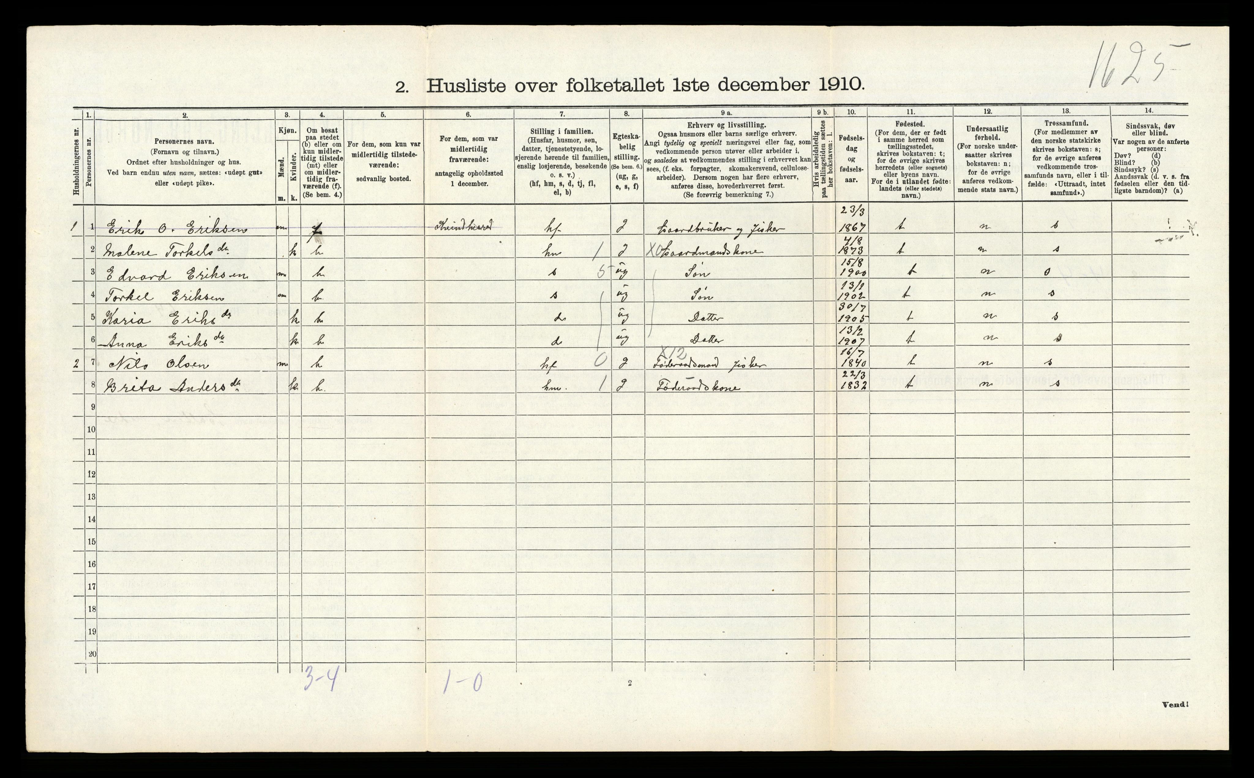 RA, 1910 census for Sund, 1910, p. 569