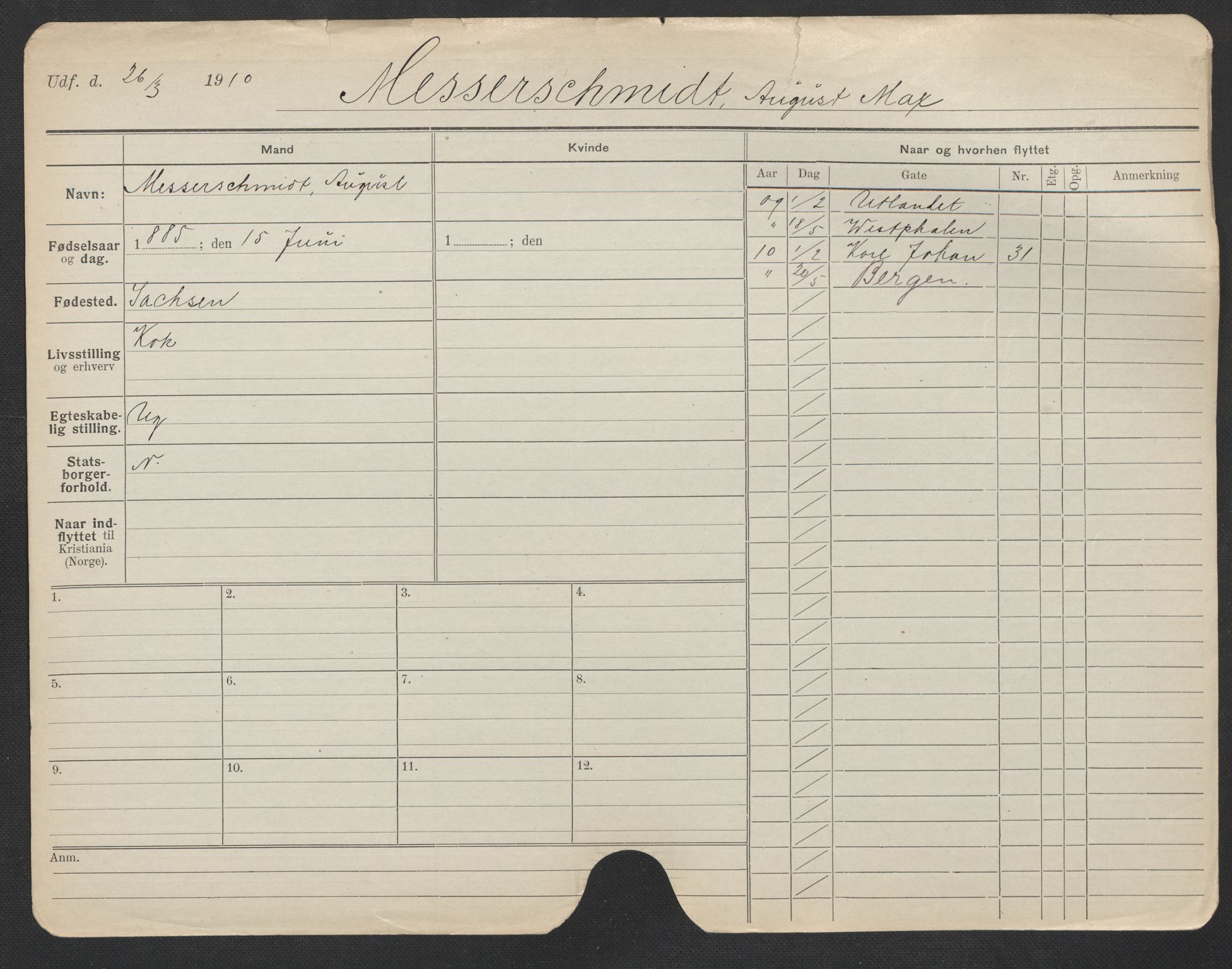 Oslo folkeregister, Registerkort, SAO/A-11715/F/Fa/Fac/L0007: Menn, 1906-1914, p. 726a