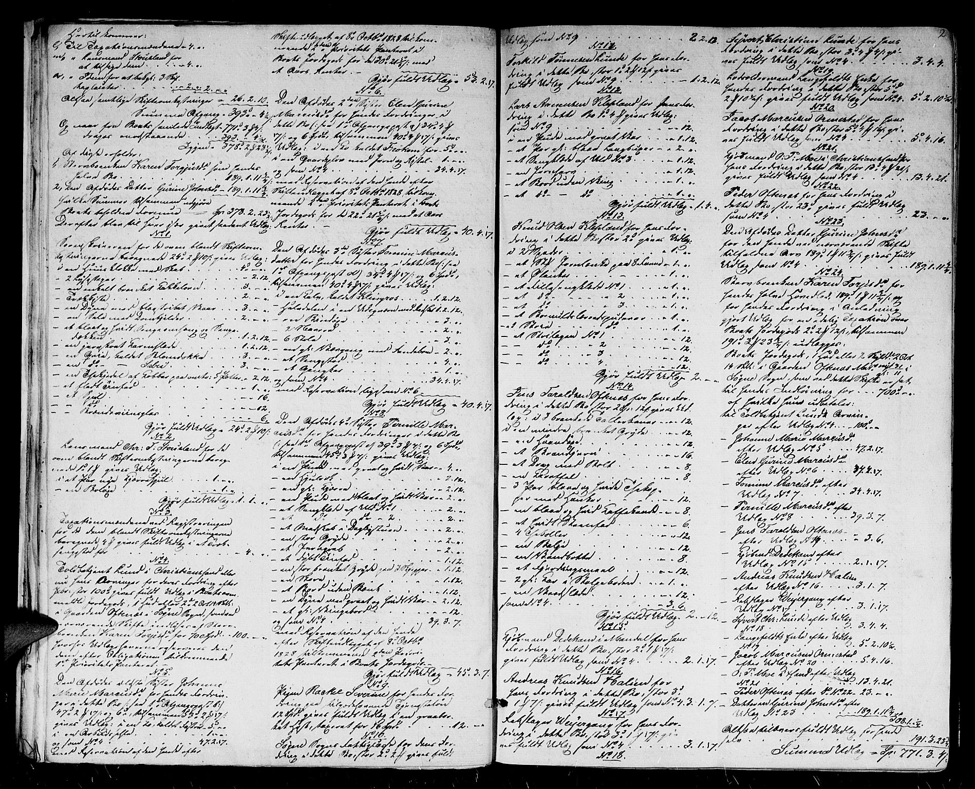 Mandal sorenskriveri, SAK/1221-0005/001/H/Hc/L0093: Skifteutlodningsprotokoll nr 2 med register, 1843-1852, p. 1b-2a